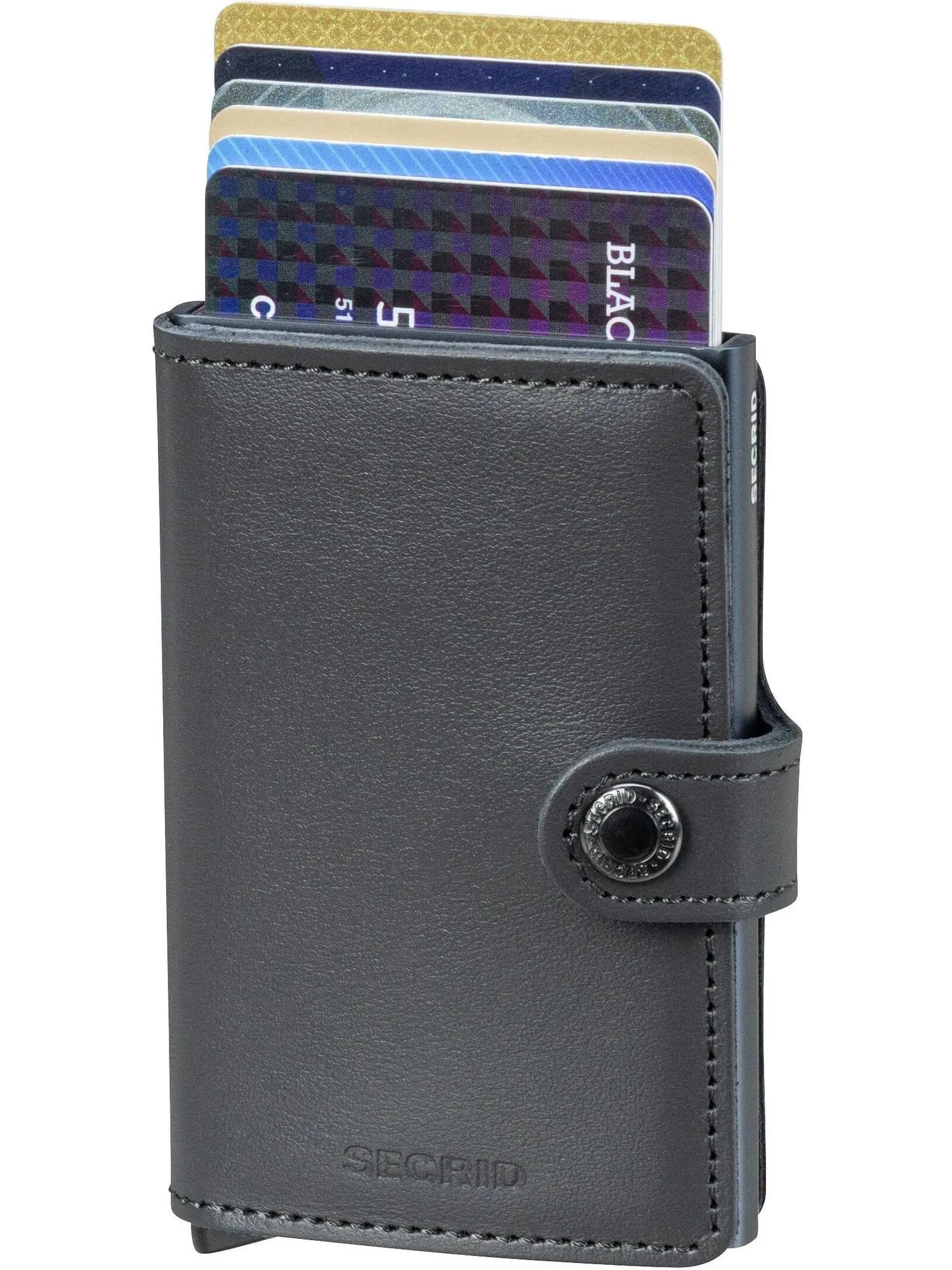 Secrid Miniwallet Originale Grey in Alluminio e Pelle Bovina, 65 x 102 x 21 mm, M-Grey - immagine 3