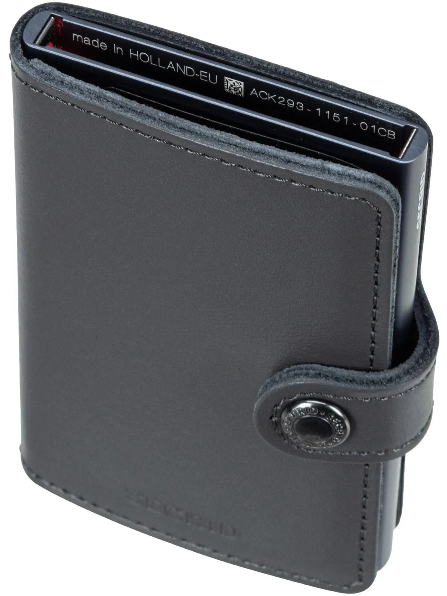 Secrid Miniwallet Originale Grey in Alluminio e Pelle Bovina, 65 x 102 x 21 mm, M-Grey - immagine 5
