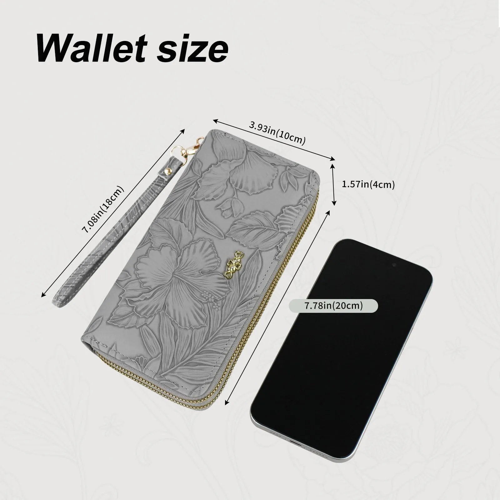 AdiStylinno Portafoglio Donna Lungo in Pelle PU, Floreale, con Cerniera, 8 Slot per Carte e 4 Scomparti - immagine 4
