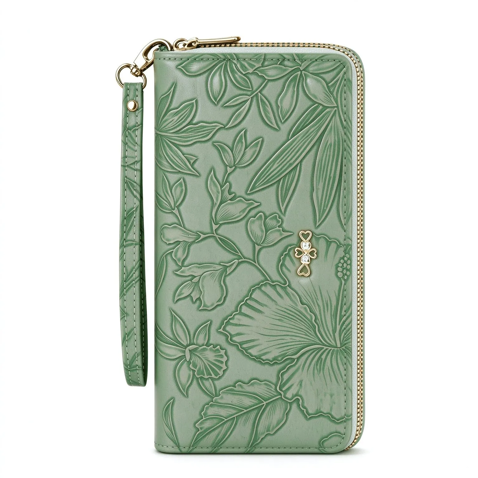 AdiStylinno Portafoglio Donna Lungo in Pelle PU Floreale con Cerniera, 8 Slot per Carte e 4 Scomparti - immagine 1