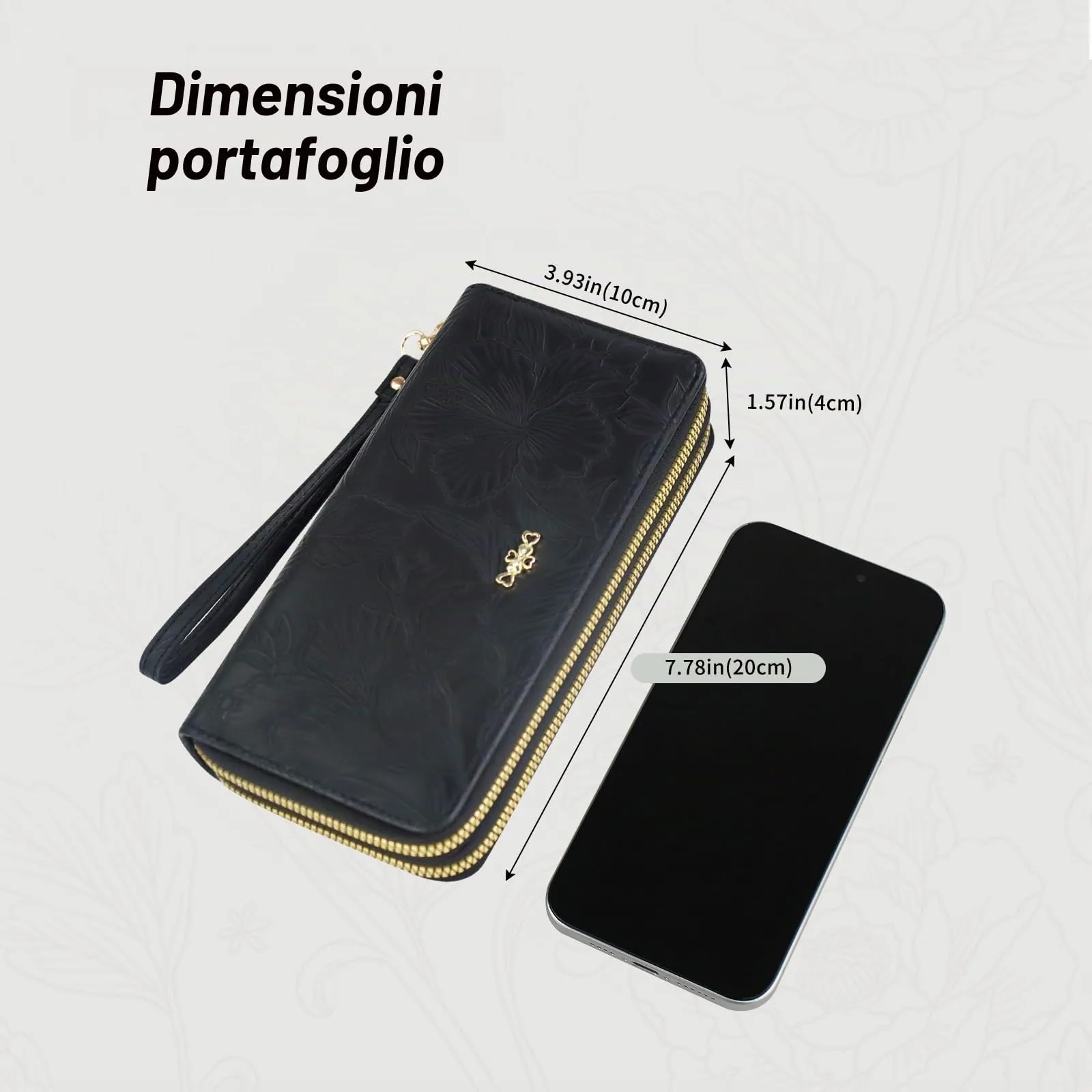 AdiStylinno Portafoglio Donna Lungo in Pelle PU, Stampa Floreale, con Cerniera, 8 Slot per Carte e 4 Scomparti - immagine 4