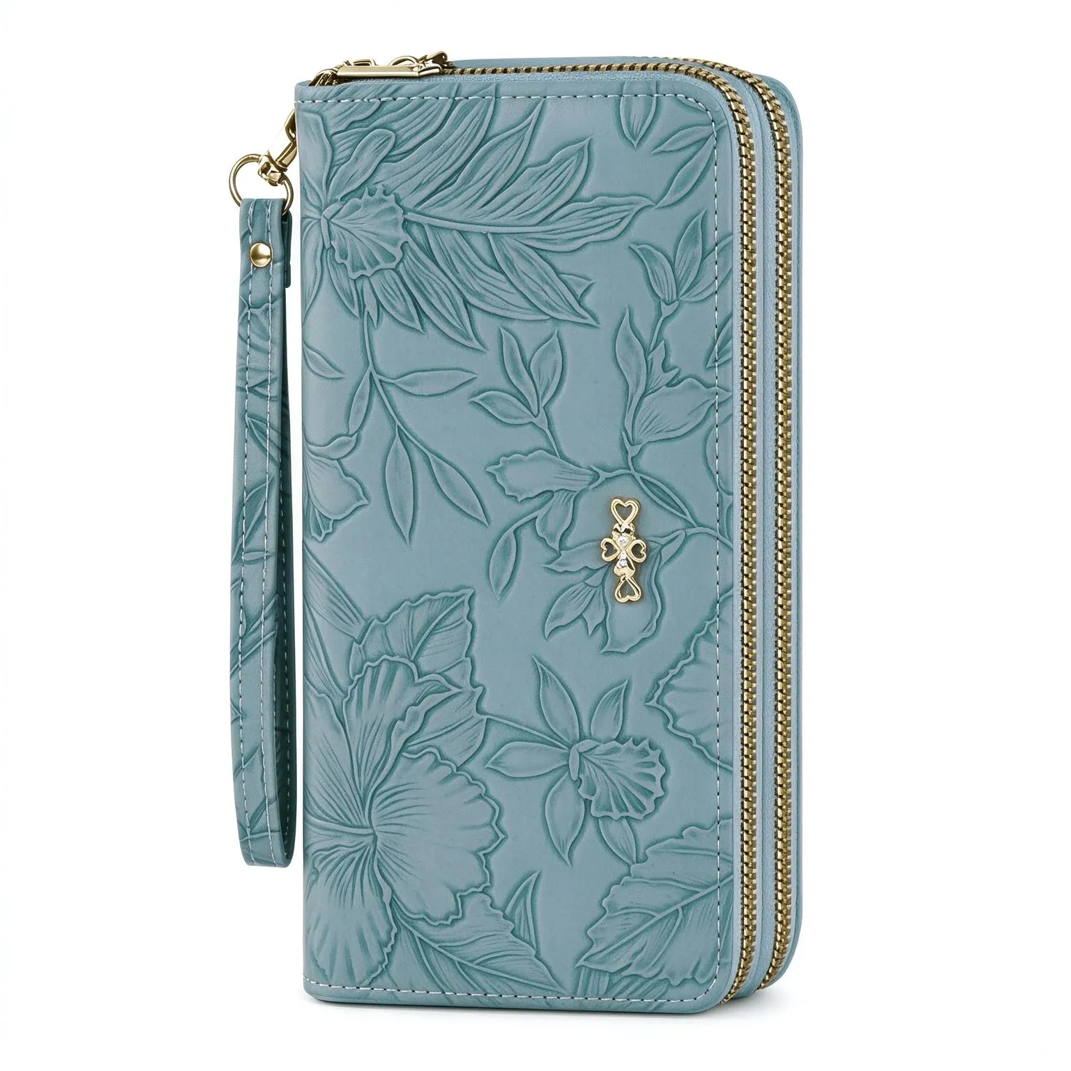 AdiStylinno Portafoglio Donna Lungo in Pelle PU Floreale con Cerniera, 8 Slot per Carte e 4 Scomparti - immagine 1