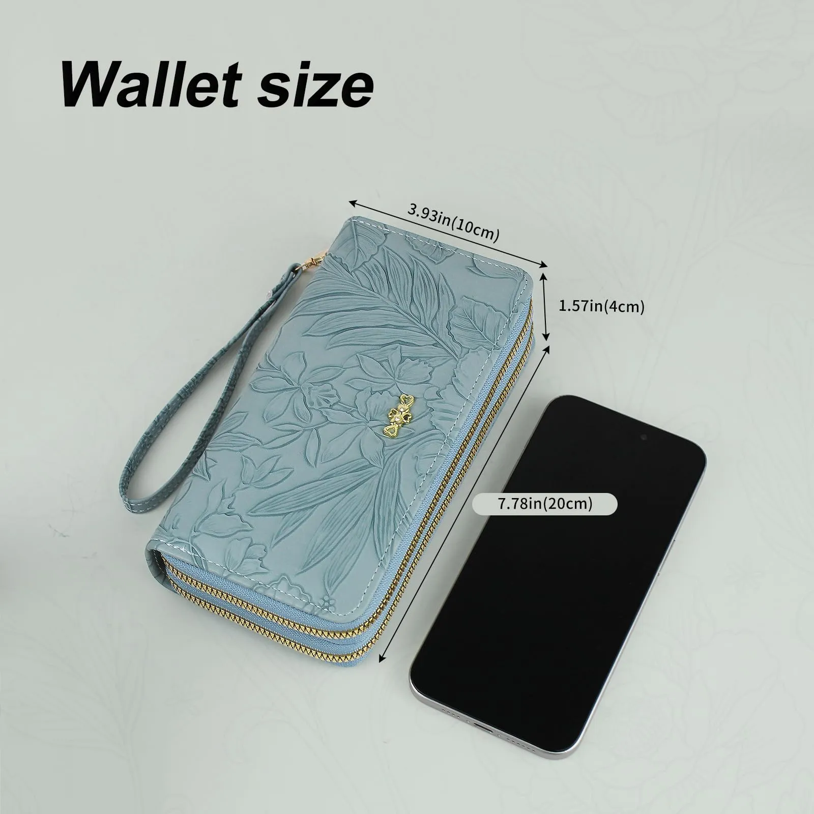 AdiStylinno Portafoglio Donna Lungo in Pelle PU Floreale con Cerniera, 8 Slot per Carte e 4 Scomparti - immagine 3