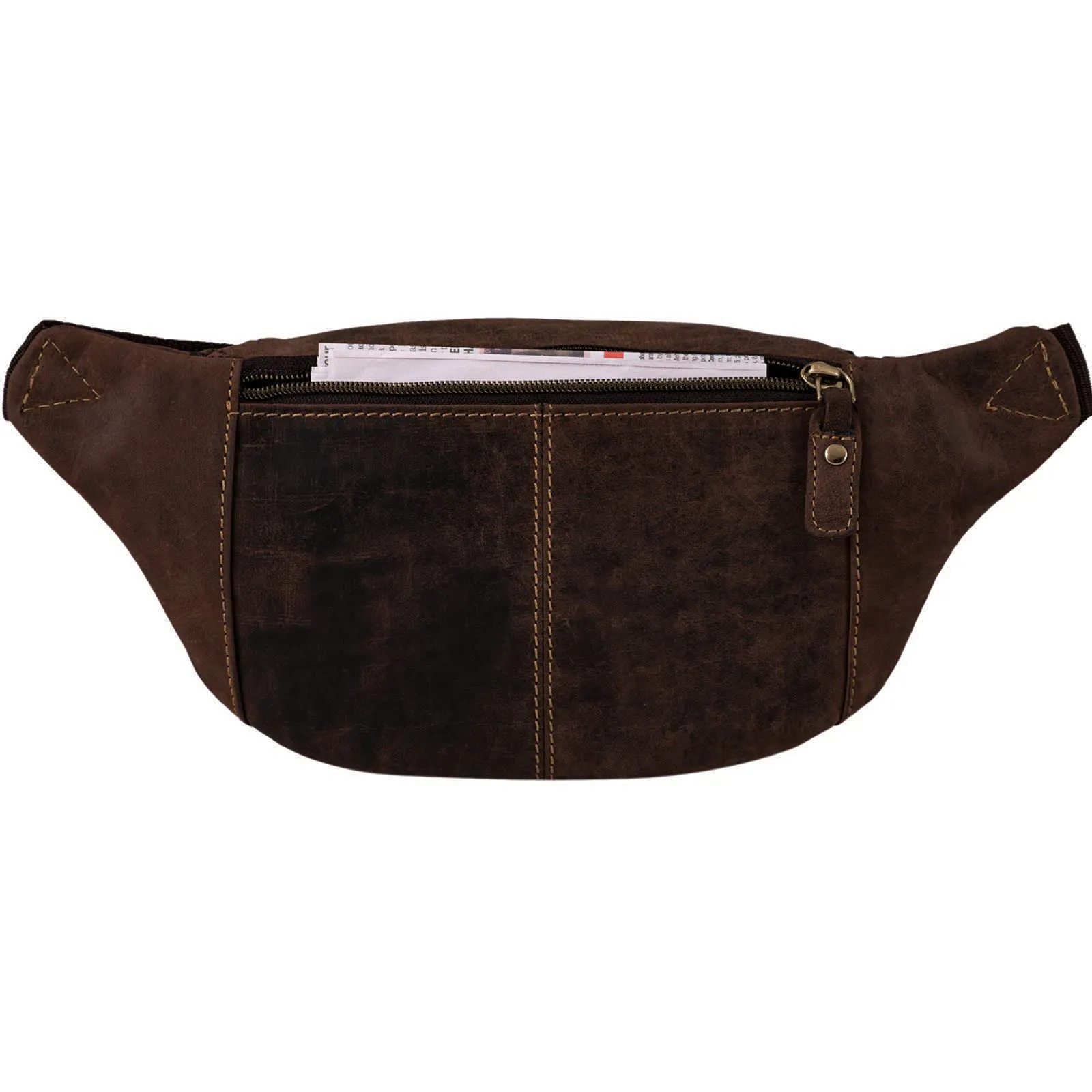 STILORD Portland Marsupio in Vera Pelle Vintage Unisex - Novello Marron - immagine 4