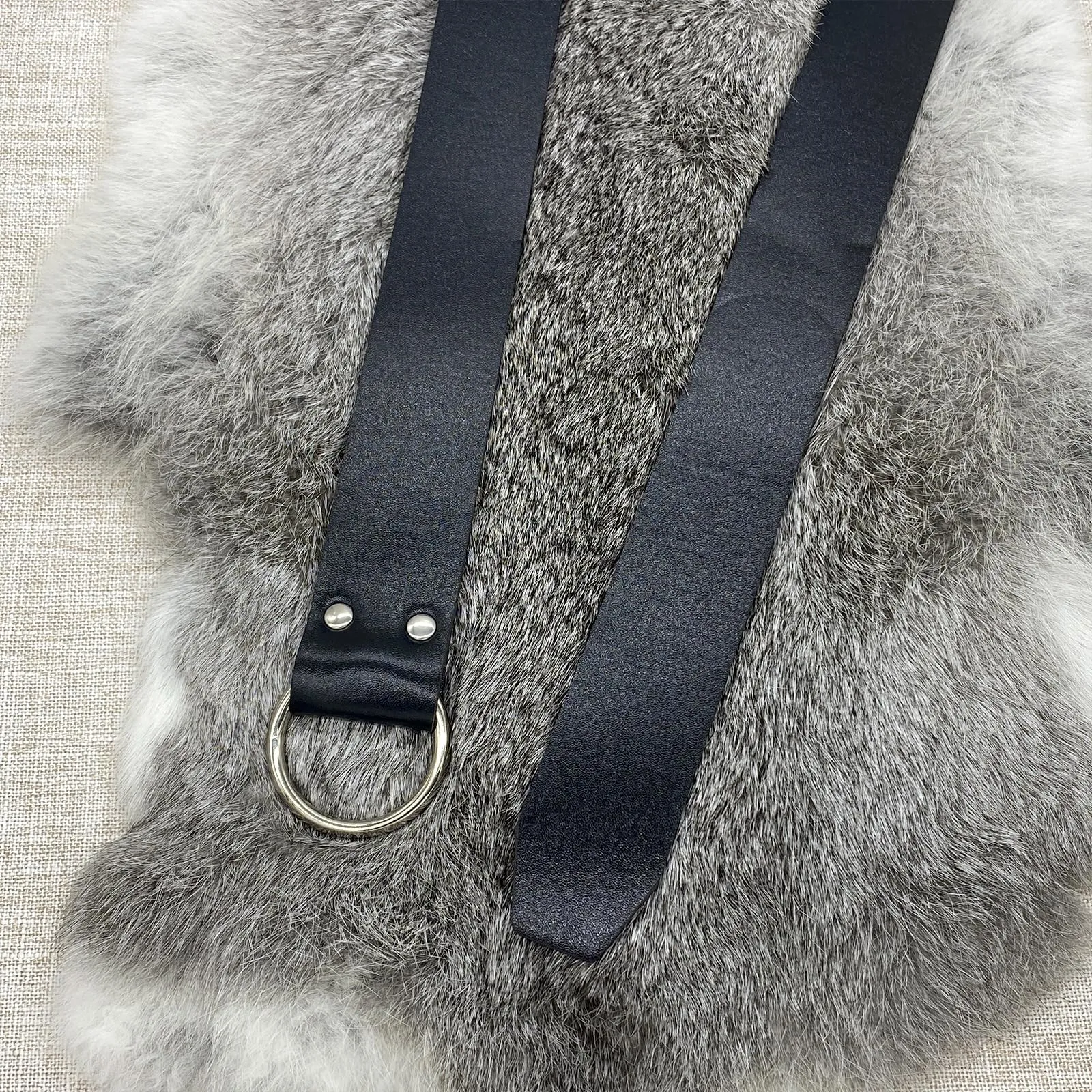 HiiFeuer Cintura con Fibbia Vichinga Fenrir e Borsa per Cintura Nordica in Ecopelle Vintage per LARP, Nero D - immagine 5