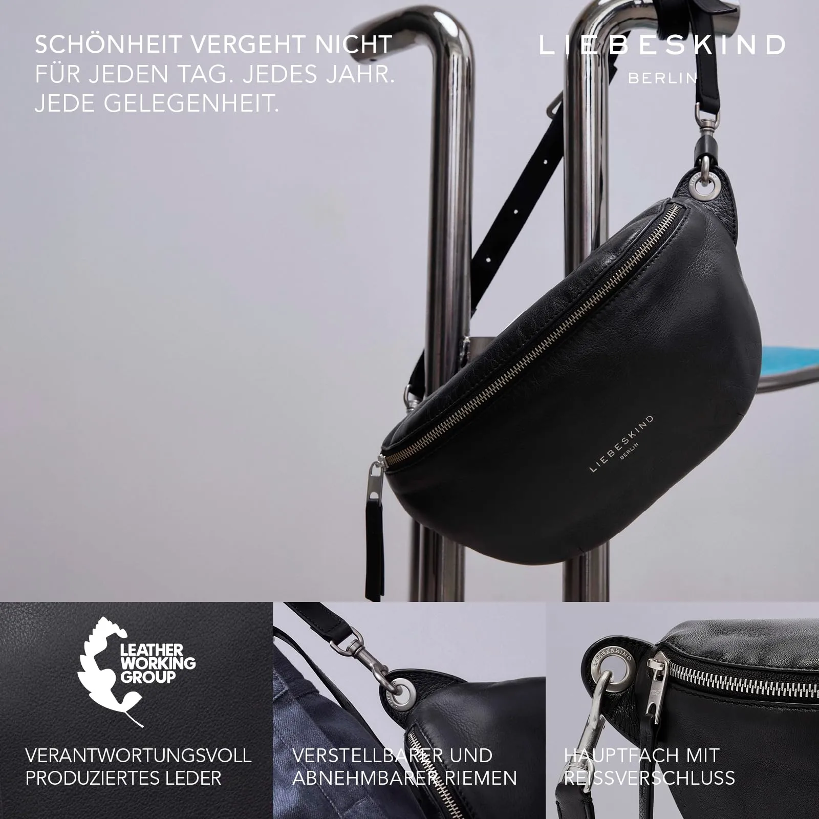 Liebeskind Berlin Travia Belt Bag in Pelle - Breath Celeste - immagine 2