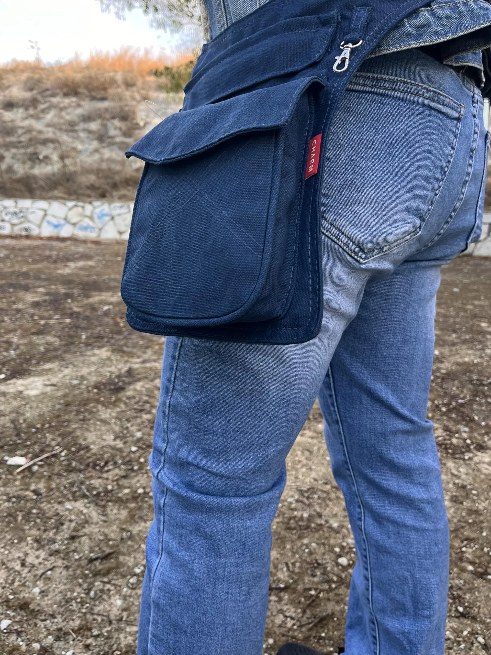 HCZ Marsupio Laterale Grande 027031, Blu Navy, 27x23 cm - immagine 3