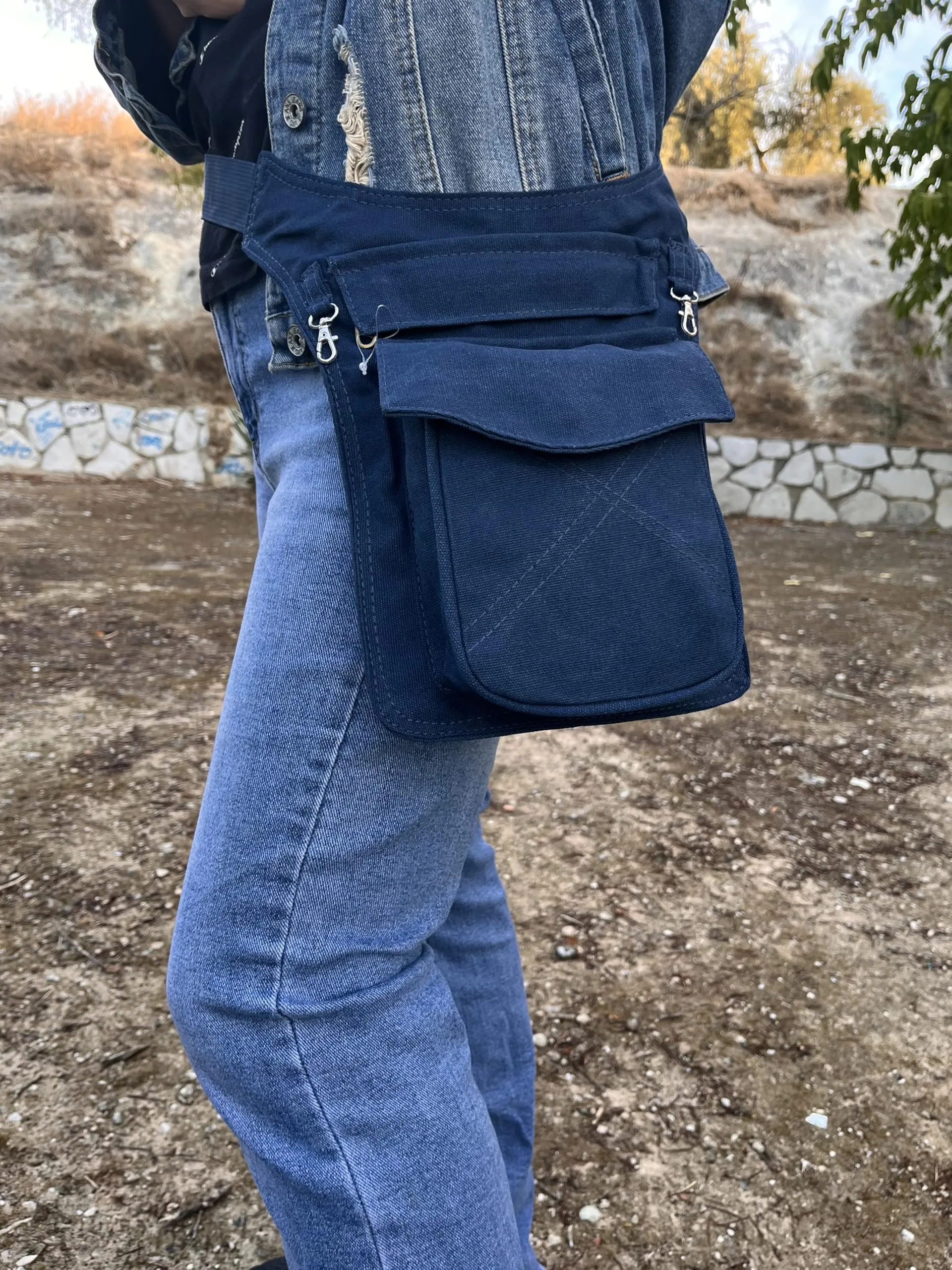 HCZ Marsupio Laterale Grande 027031, Blu Navy, 27x23 cm - immagine 4