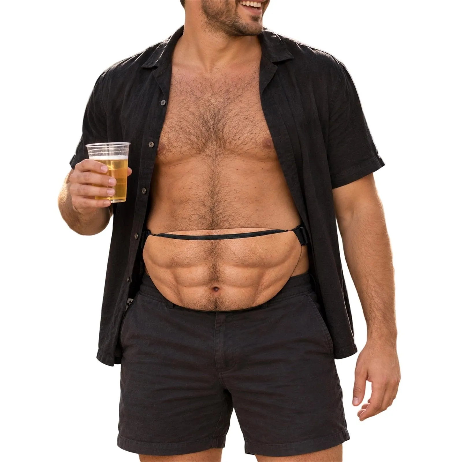 Marsupio a Forma di Pancia Finta da Birra per Uomo con Cintura Regolabile - immagine 5