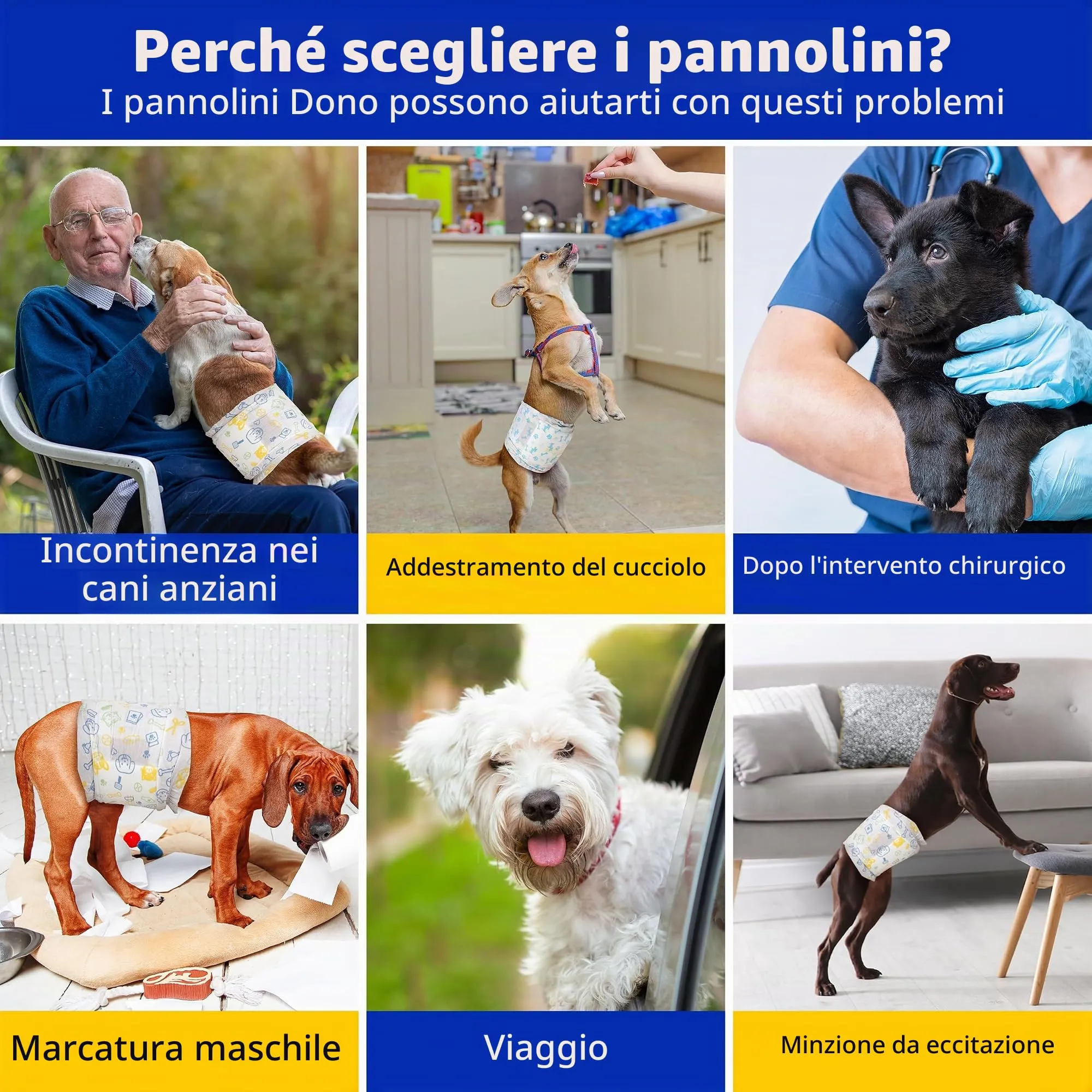 Dono Pannolini per Cani Maschi, 48 pz, Taglia L - immagine 7