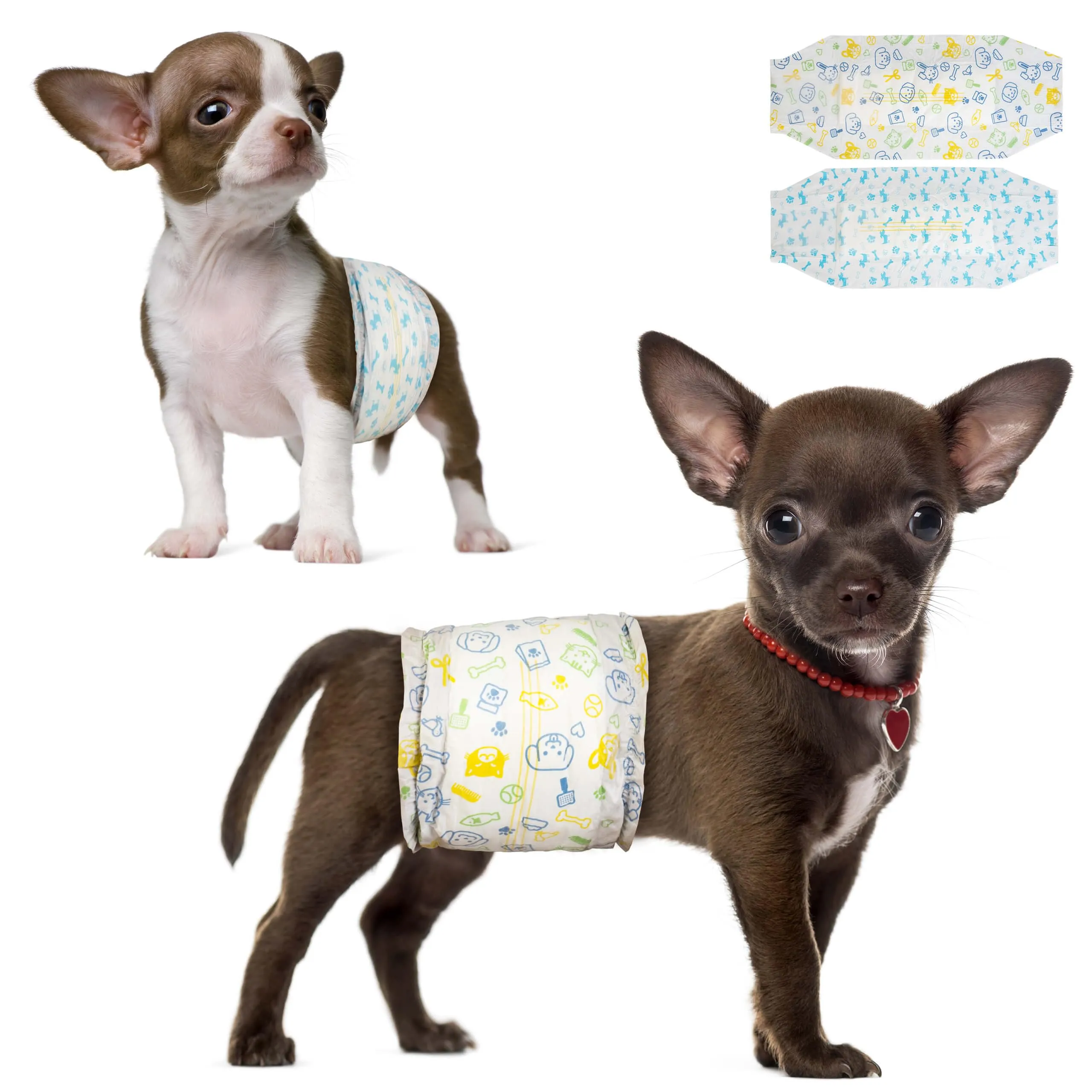 Dono Pannolini per Cani Maschi, 48 pz, con Indicatore di Bagnatura, XS-L - immagine 1