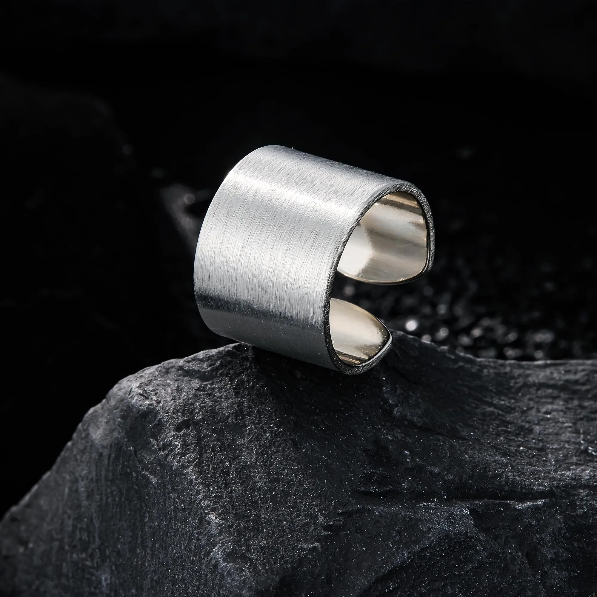 ALEXCRAFT Anelli Uomo Donna Argento 925 Fascia Larga 15mm - immagine 5