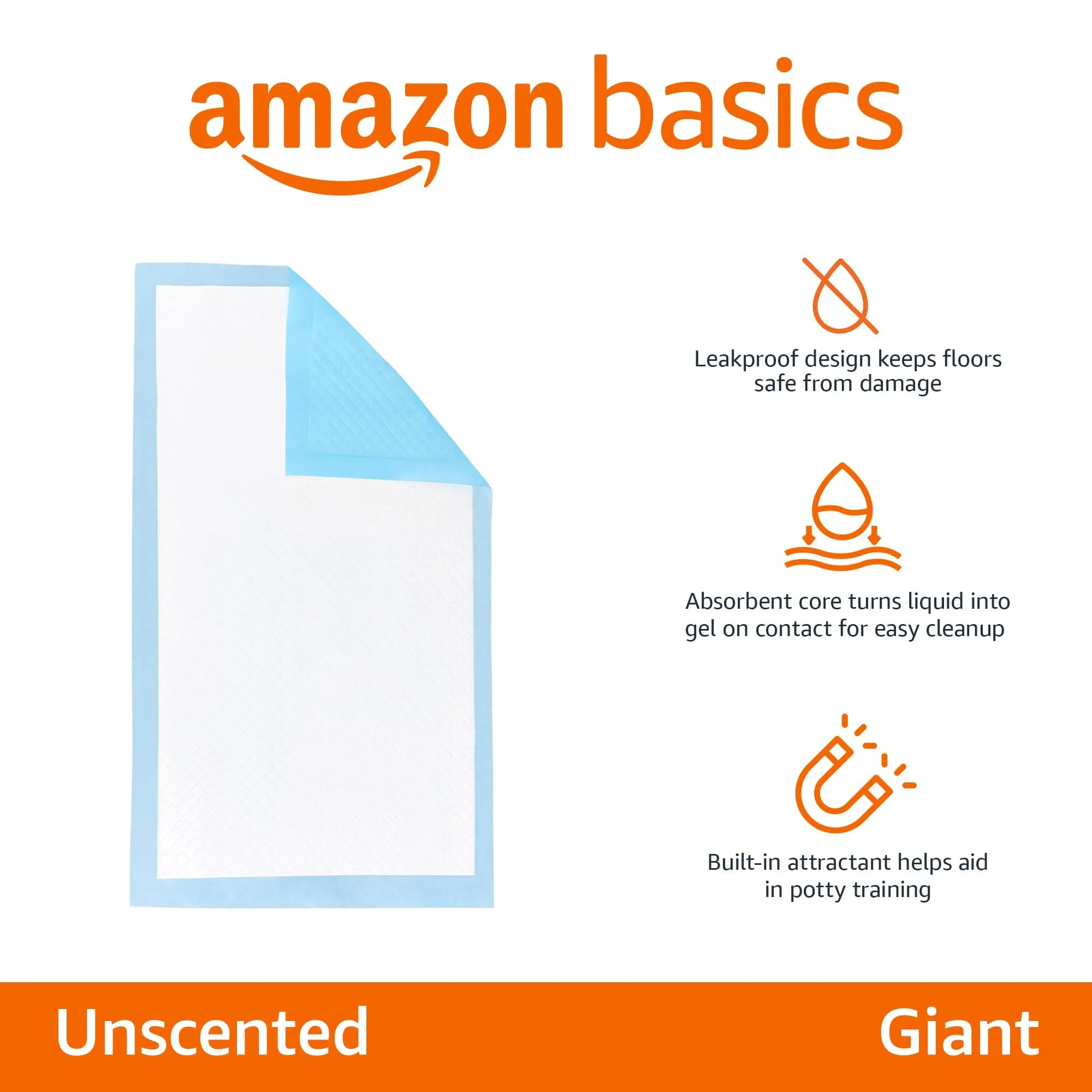 Amazon Basics Tappetini per addestramento cani e cuccioli, 5 strati, dimensione gigante, confezione da 30, Blu - immagine 2