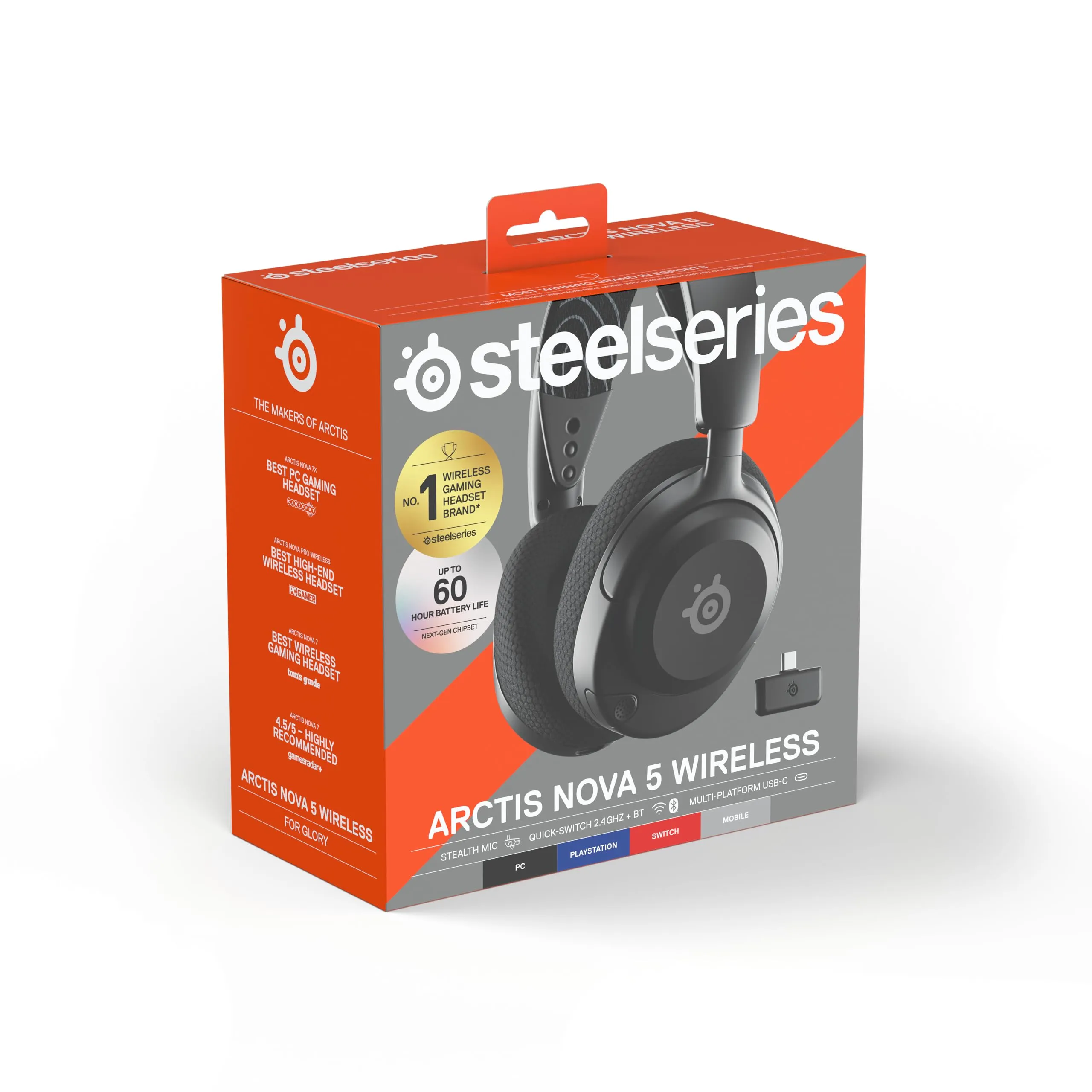 SteelSeries Arctis Nova 5 Wireless Gaming Headset - Neodymium Drivers, 60h Battery, 2.4GHz & Bluetooth, ClearCast Gen2.X Microphone - PC, PS5, Mobile - immagine 11