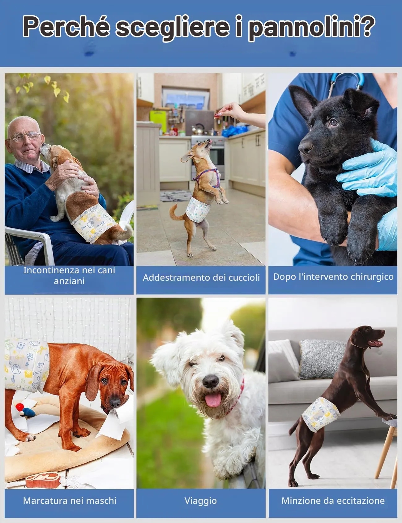 Dono Pannolini per Cani Maschi con Indicatore di Bagnatura, Super Assorbenti, S, 24 pz. - immagine 7
