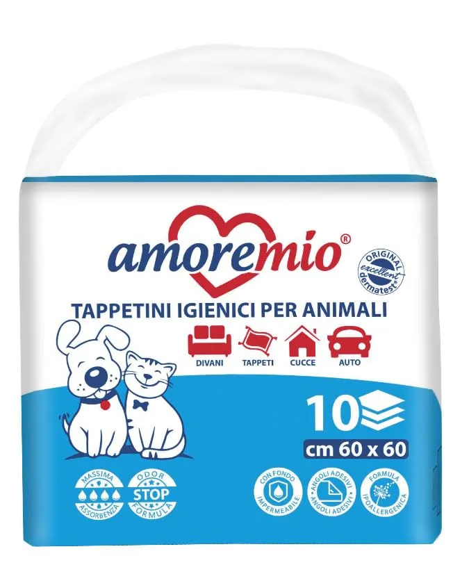 Amore Mio Tappetini Igienici per Cani e Gatti, 60x60 cm, 20 Pezzi - immagine 3