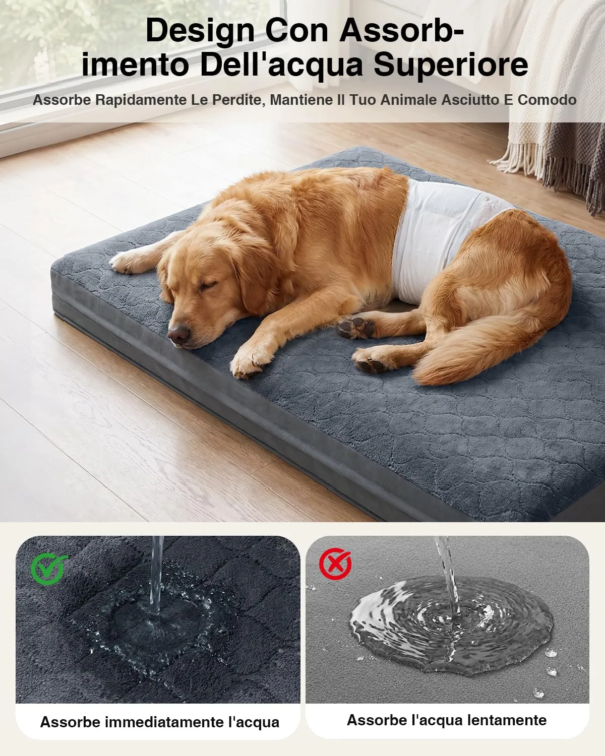 Favodormir Cuccia Cane Interno Impermeabile, Taglia Grande 104x68x8cm - immagine 2