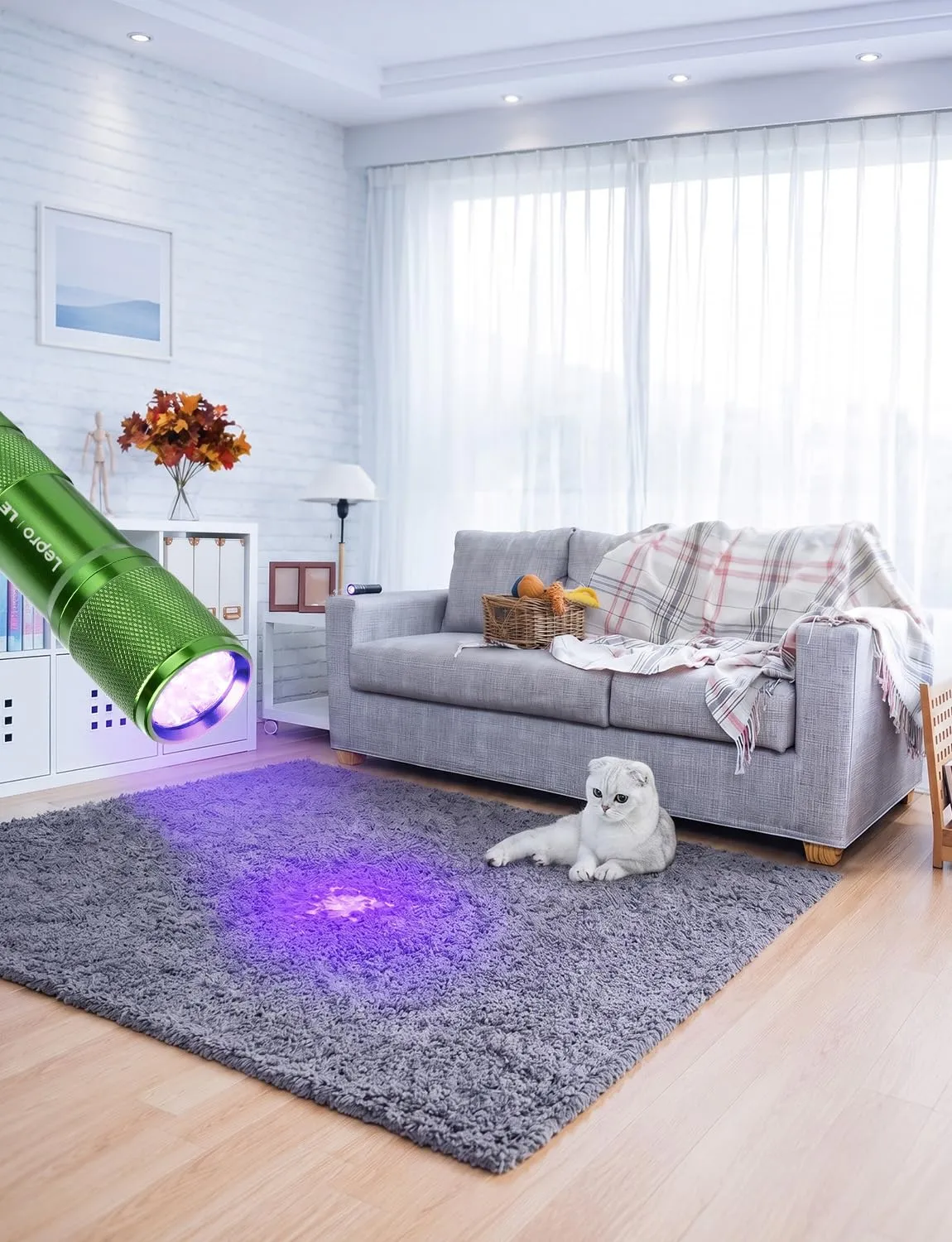 Lepro Torcia UV LED 395nm, 2 Pezzi, Verde, 6 Batterie AAA Incluse - immagine 2