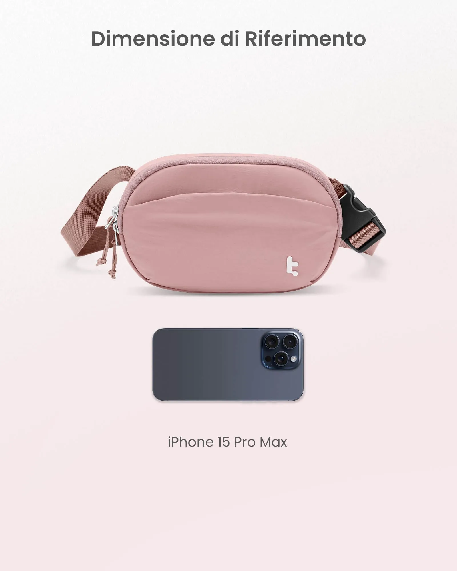 tomtoc Borsa a Tracolla da Donna con Protezione RFID, 1,5 L, Impermeabile, Rosa - immagine 8
