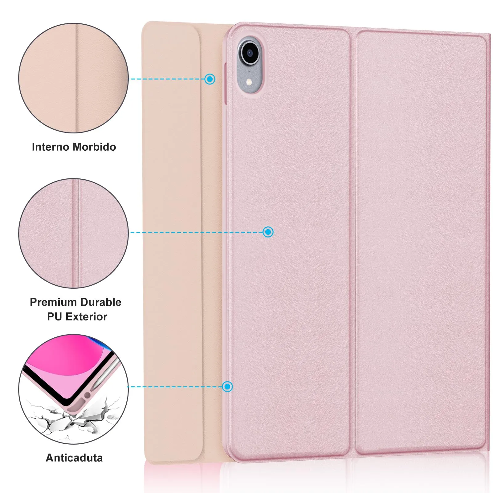 IVEOPPE Tastiera e Custodia per iPad 11 Generazione 11" (2025) e iPad 10 Generazione 10.9" (2022) - immagine 7