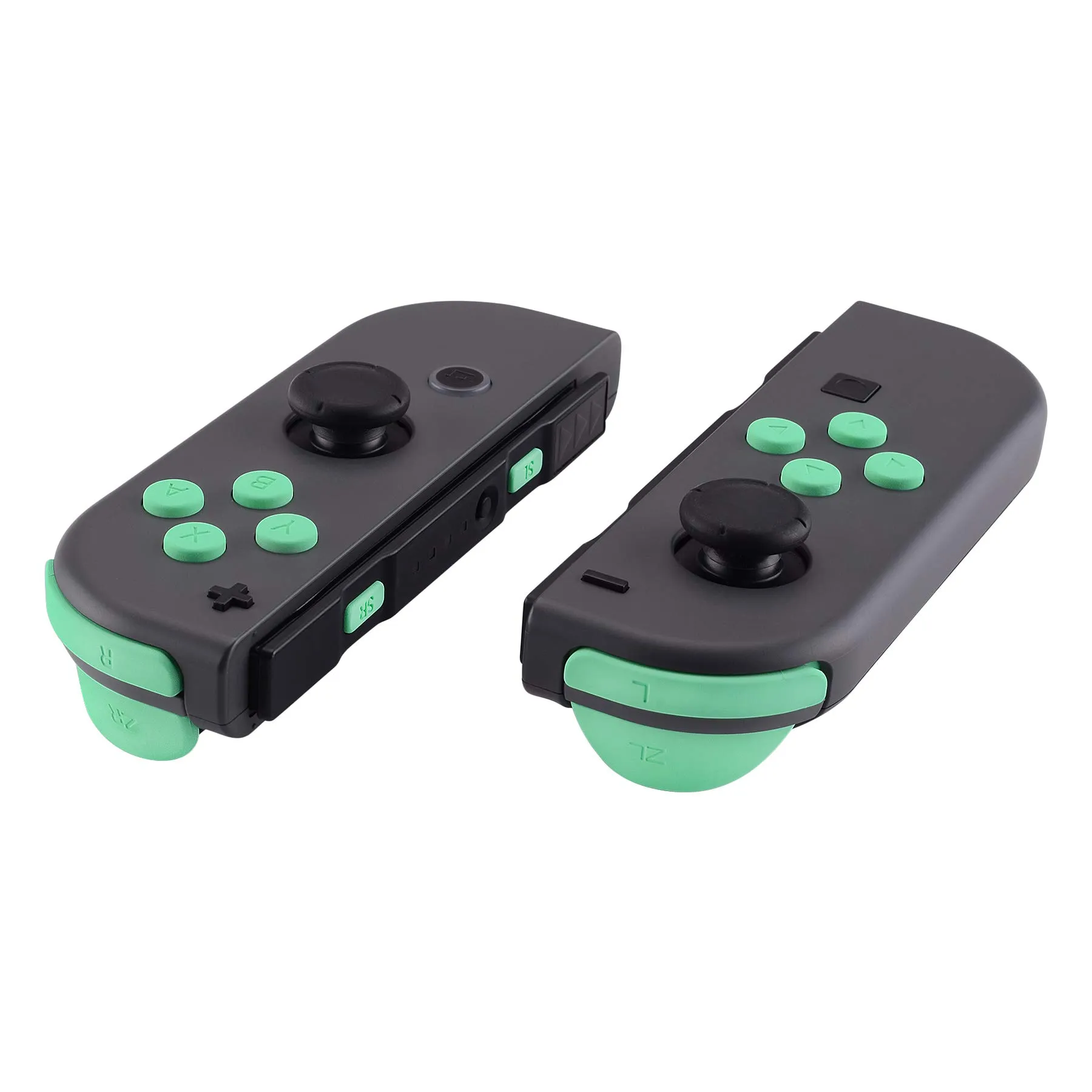 eXtremeRate Tasti Kit per Nintendo Switch e OLED Joy-Con, Pezzi di Ricambio Pulsanti SR SL L R ZR ZL ABXY e Direzionali con Cacciaviti - Menta Verde - immagine 1