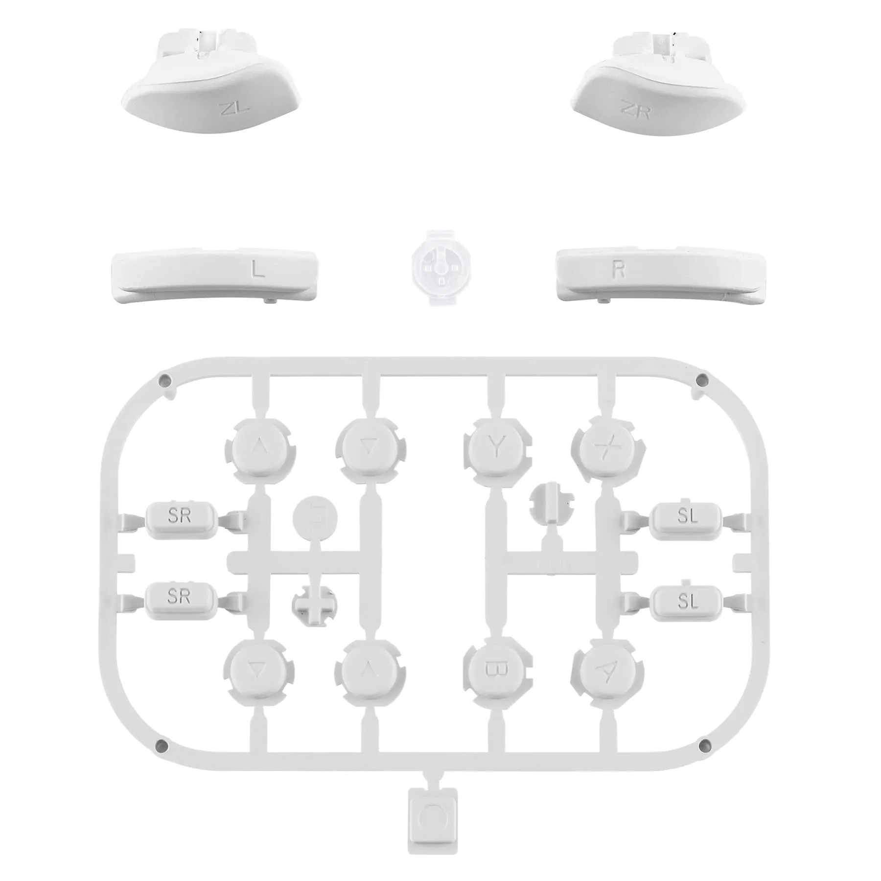 eXtremeRate Tasti Kit per Nintendo Switch e OLED Joy-Con, Pezzi di Ricambio Pulsanti SR SL L R ZR ZL ABXY e Direzionali con Cacciaviti - Bianco - immagine 2