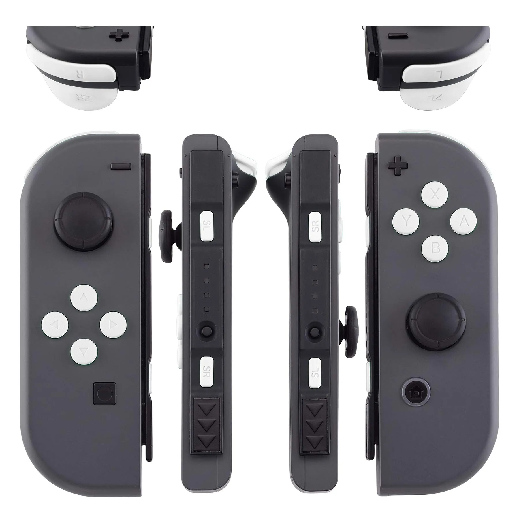 eXtremeRate Tasti Kit per Nintendo Switch e OLED Joy-Con, Pezzi di Ricambio Pulsanti SR SL L R ZR ZL ABXY e Direzionali con Cacciaviti - Bianco - immagine 3