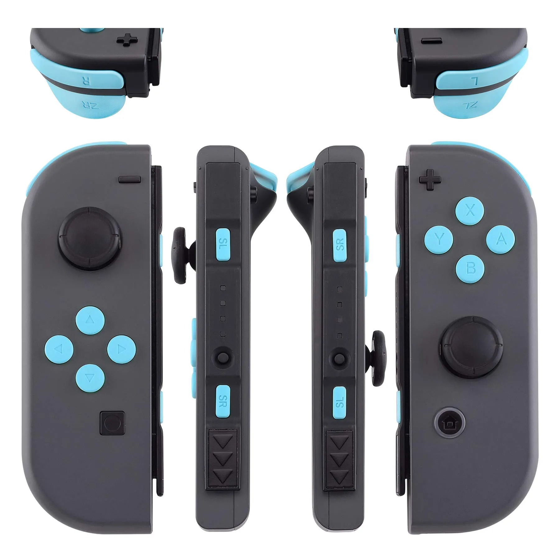 eXtremeRate Tasti Kit per Nintendo Switch e OLED Joy-Con, Pulsanti SR SL L R ZR ZL ABXY e Direzionali con Cacciaviti - Celeste - immagine 3