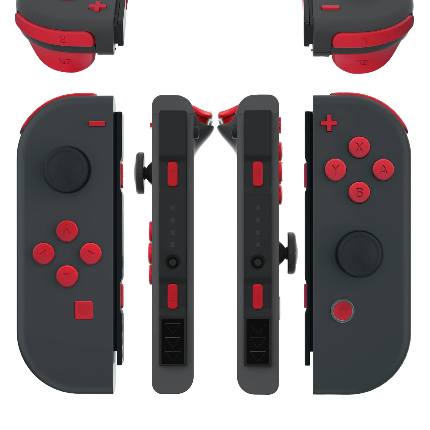 eXtremeRate Kit Tasti per Nintendo Switch e OLED Joy-Con, Pulsanti di Ricambio SR SL L R ZR ZL ABXY e Direzionali con Cacciaviti - Rosso Passione - immagine 1