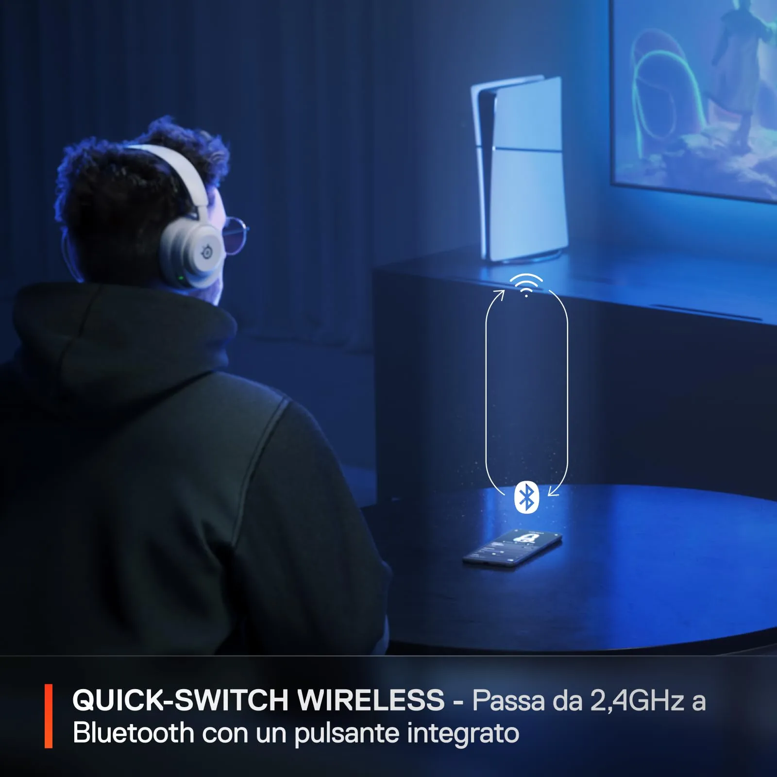 SteelSeries Arctis Nova 5 Bianco - Wireless Gaming Headset - PC, PS5 - immagine 4