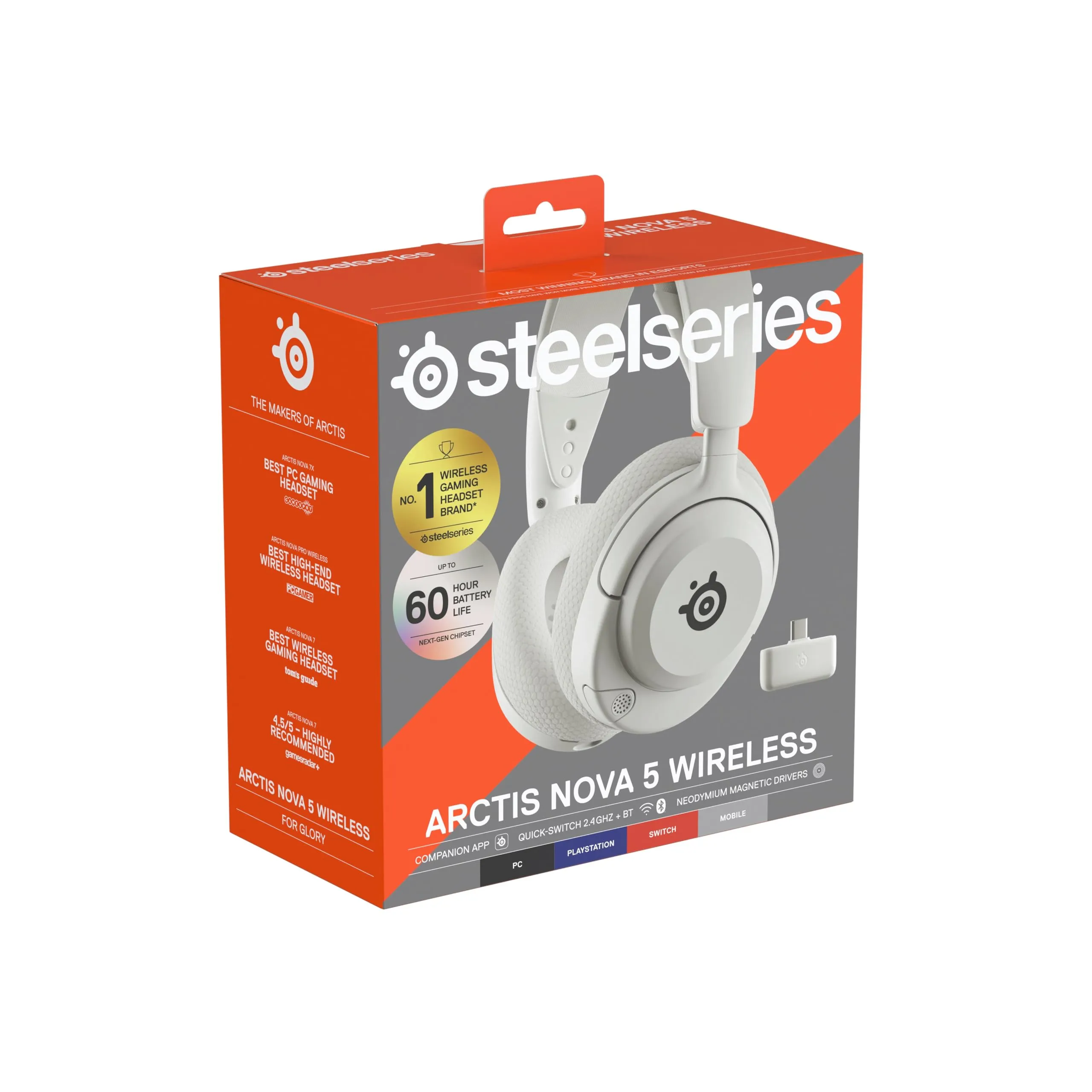 SteelSeries Arctis Nova 5 Bianco - Wireless Gaming Headset - PC, PS5 - immagine 14