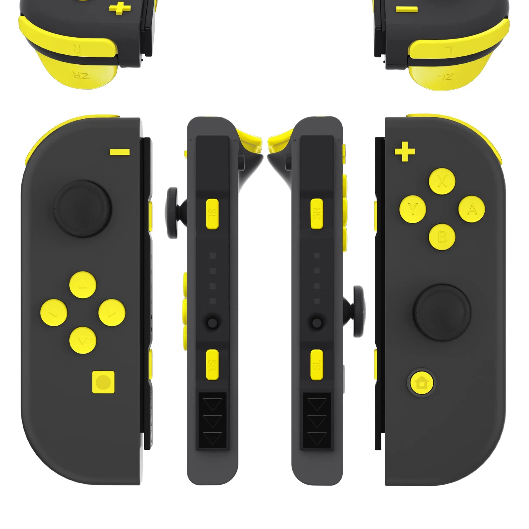 eXtremeRate Tasti Kit per Nintendo Switch e OLED Joycon, Pulsanti SR SL L R ZR ZL ABXY e Direzionali con Cacciaviti, Giallo Girasole - immagine 1