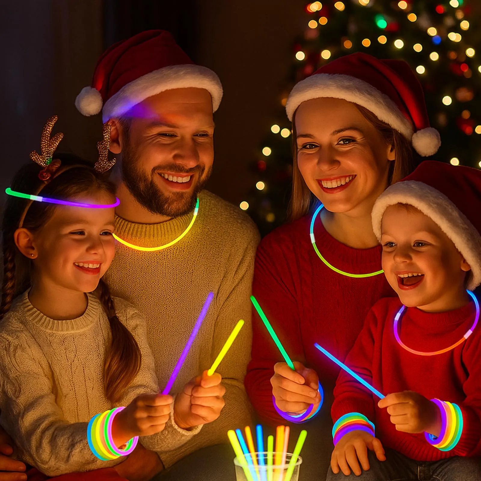 UooEA 200 Bastoncini Luminosi con Connettori Multicolore - immagine 6