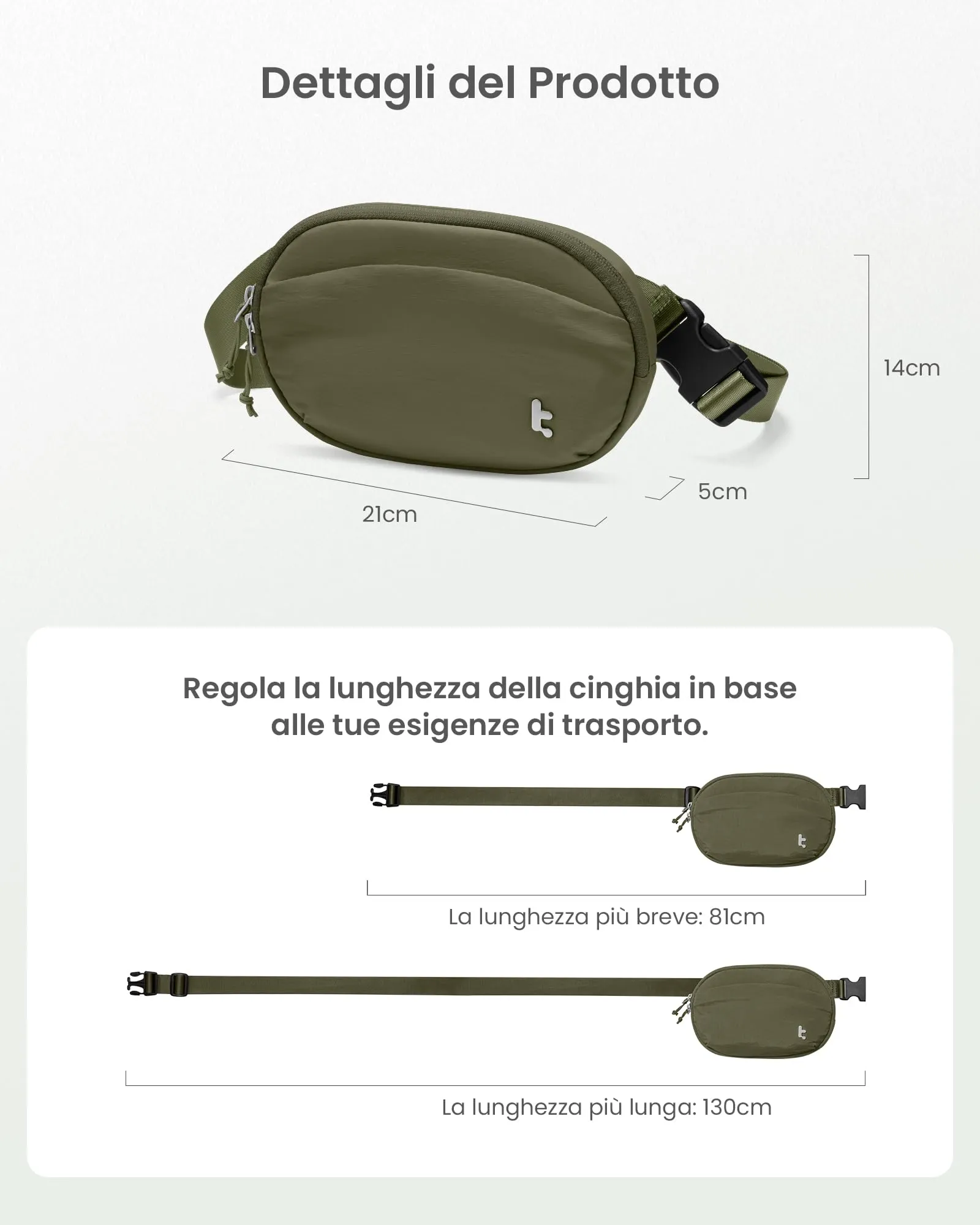 tomtoc Borsa a Tracolla da Donna con Protezione RFID, 1,5 L, Impermeabile, Verde - immagine 7