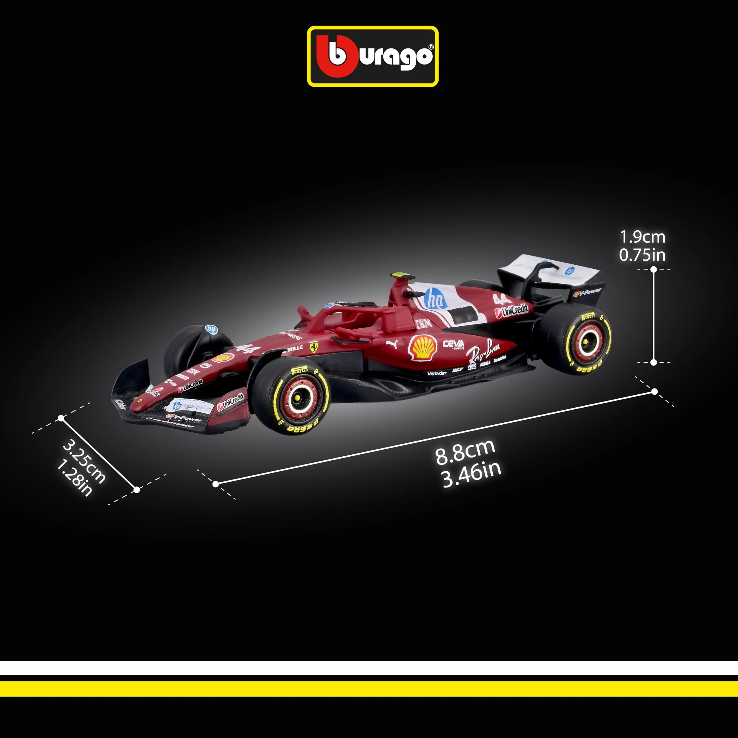 Bburago F1 Ferrari SF-25 #44 Lewis Hamilton 2025 Diecast 1:64 - immagine 3