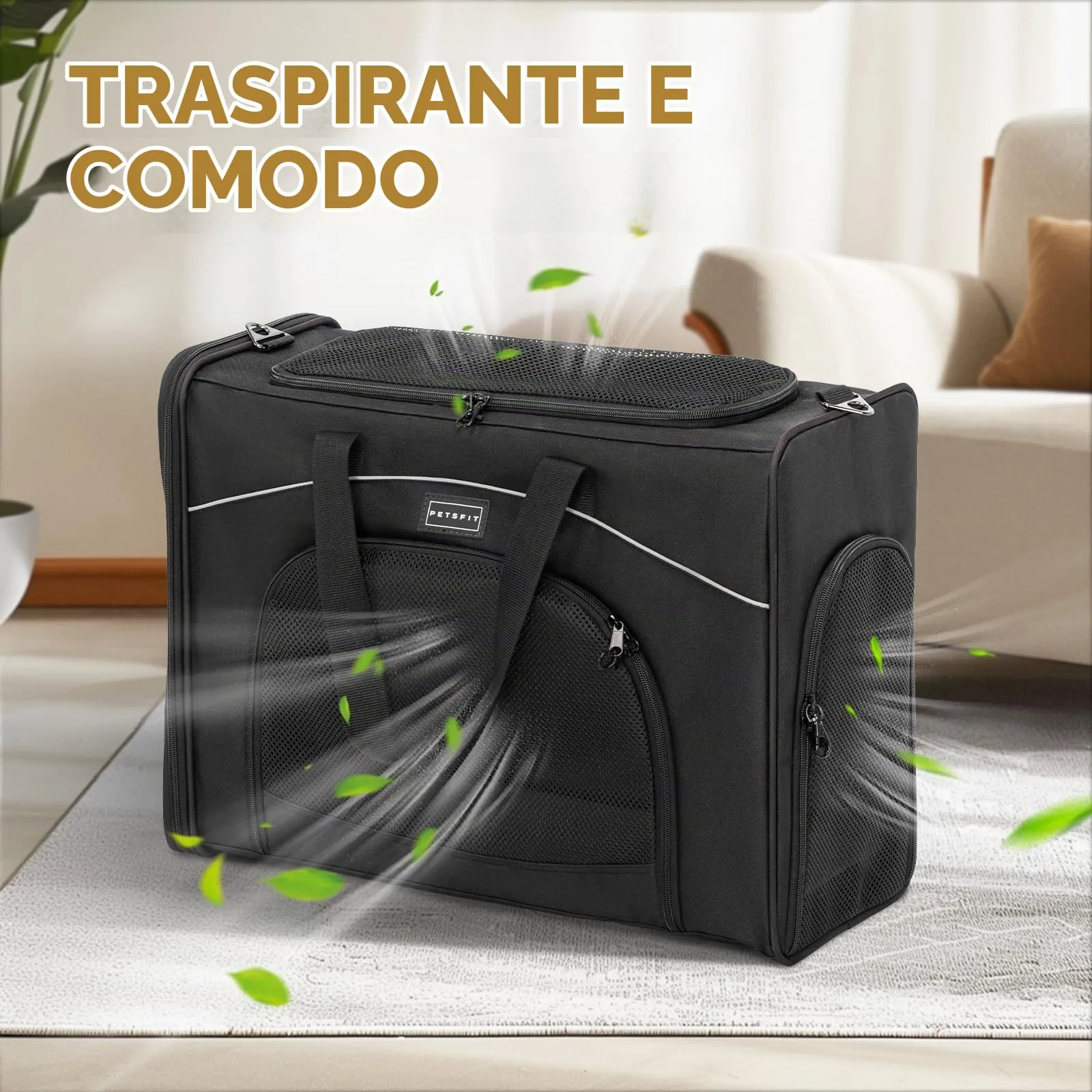 Petsfit Borsa Trasportino per Cani e Gatti da Aereo, 55 x 40 x 23 cm - immagine 5