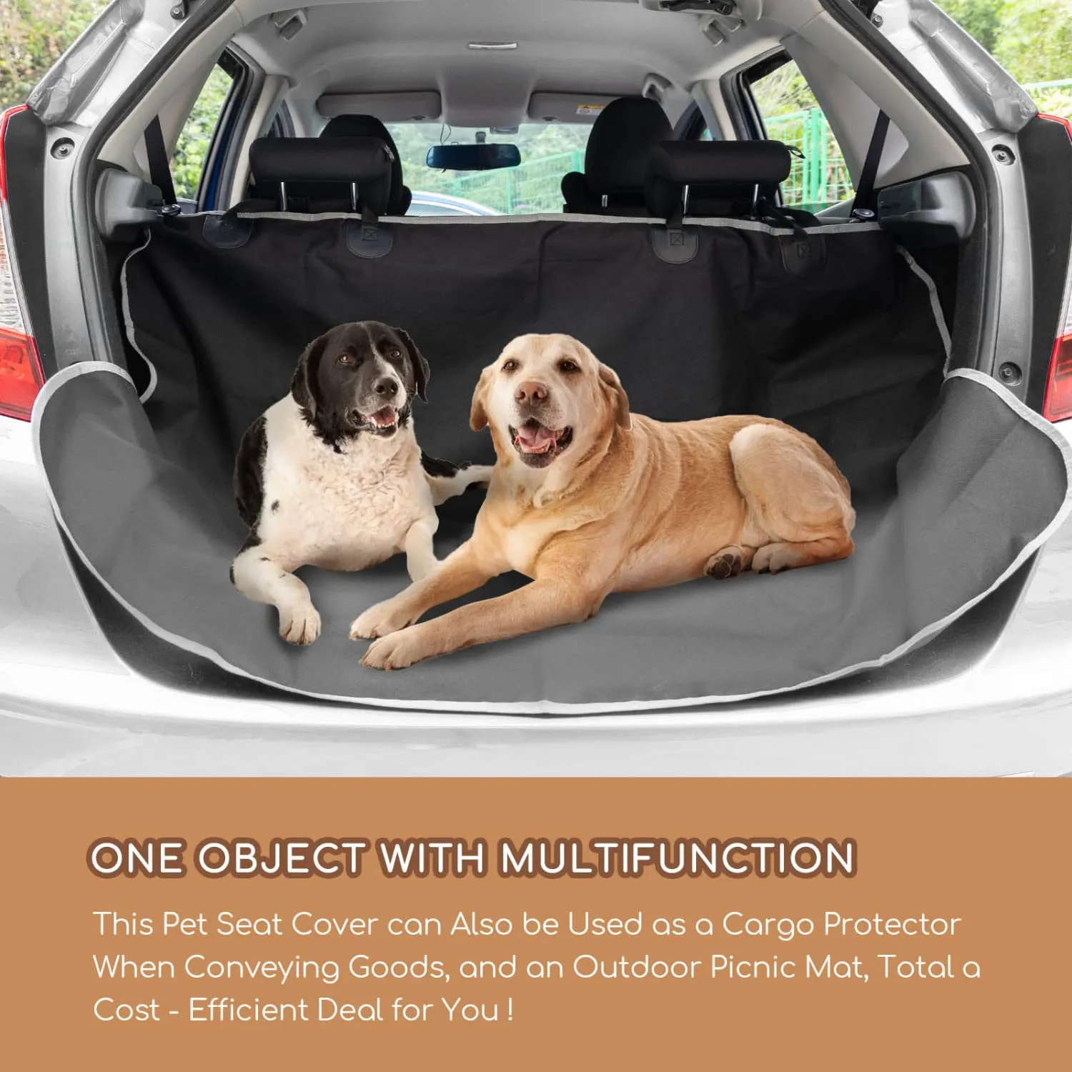 Nobleza Coprisedili Auto Posteriore per Cani in Panno Oxford Impermeabile Antigraffiato e Antiscivolo, Nero, 140 × 110 cm - immagine 6