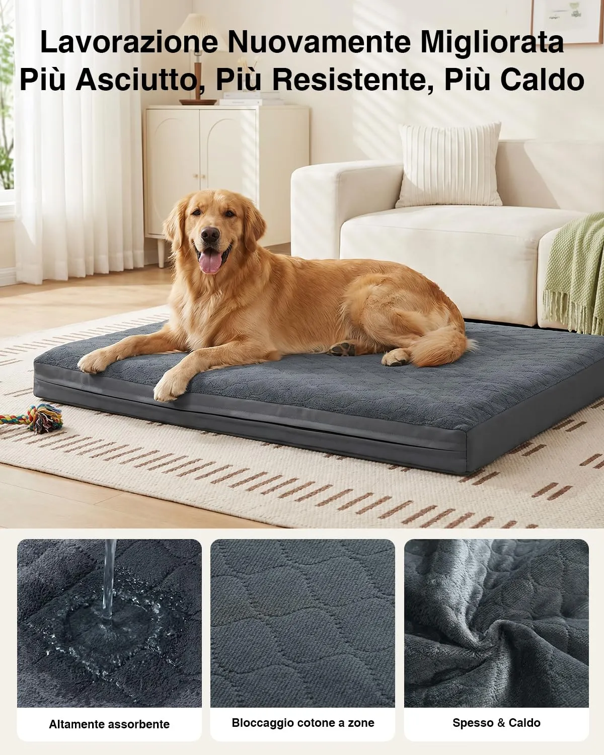 Favodormir Cuccia Cane Interno Impermeabile Taglia XXL 134x91x9cm - immagine 3