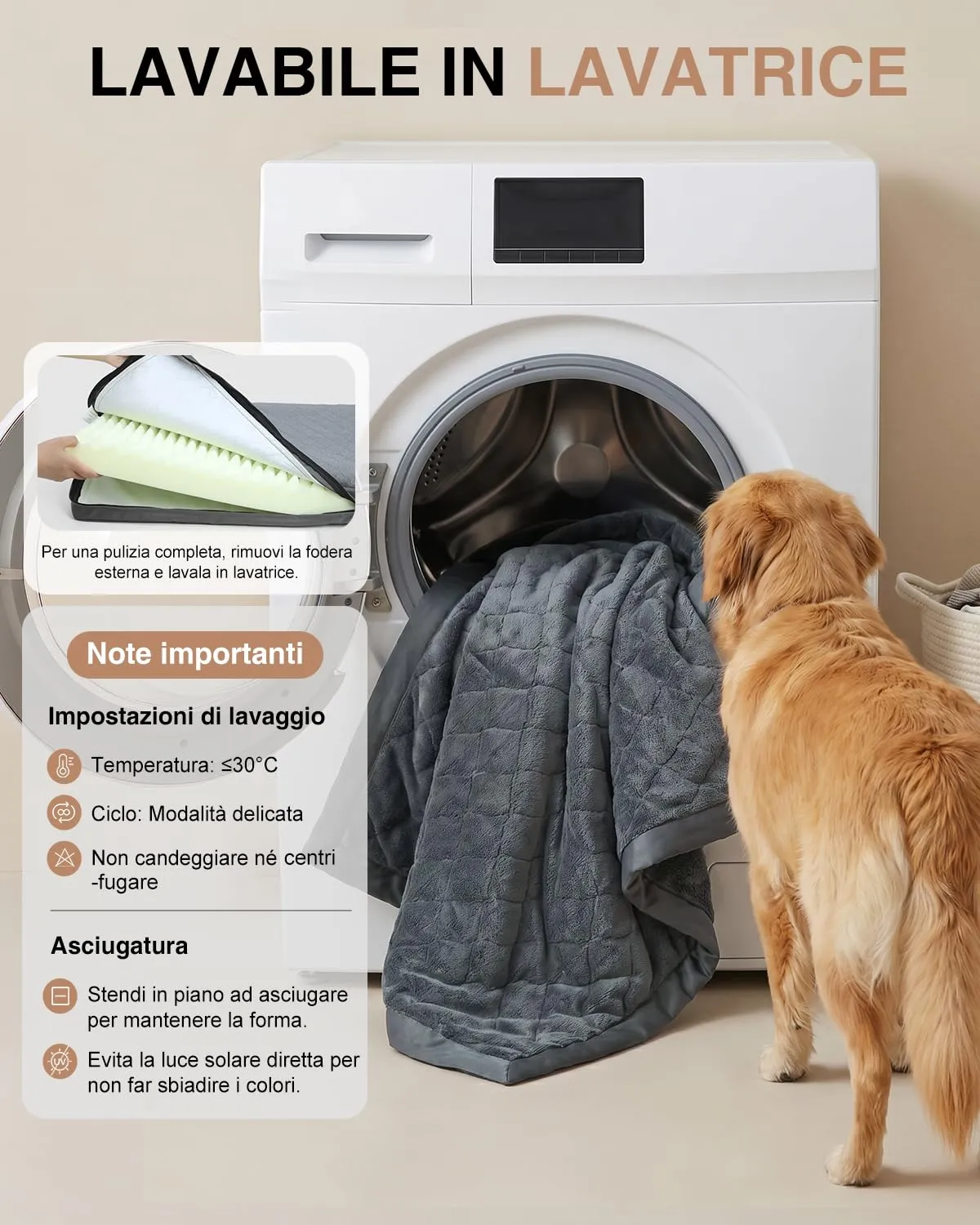 Favodormir Cuccia Cane Interno Impermeabile Taglia XXL 134x91x9cm - immagine 7