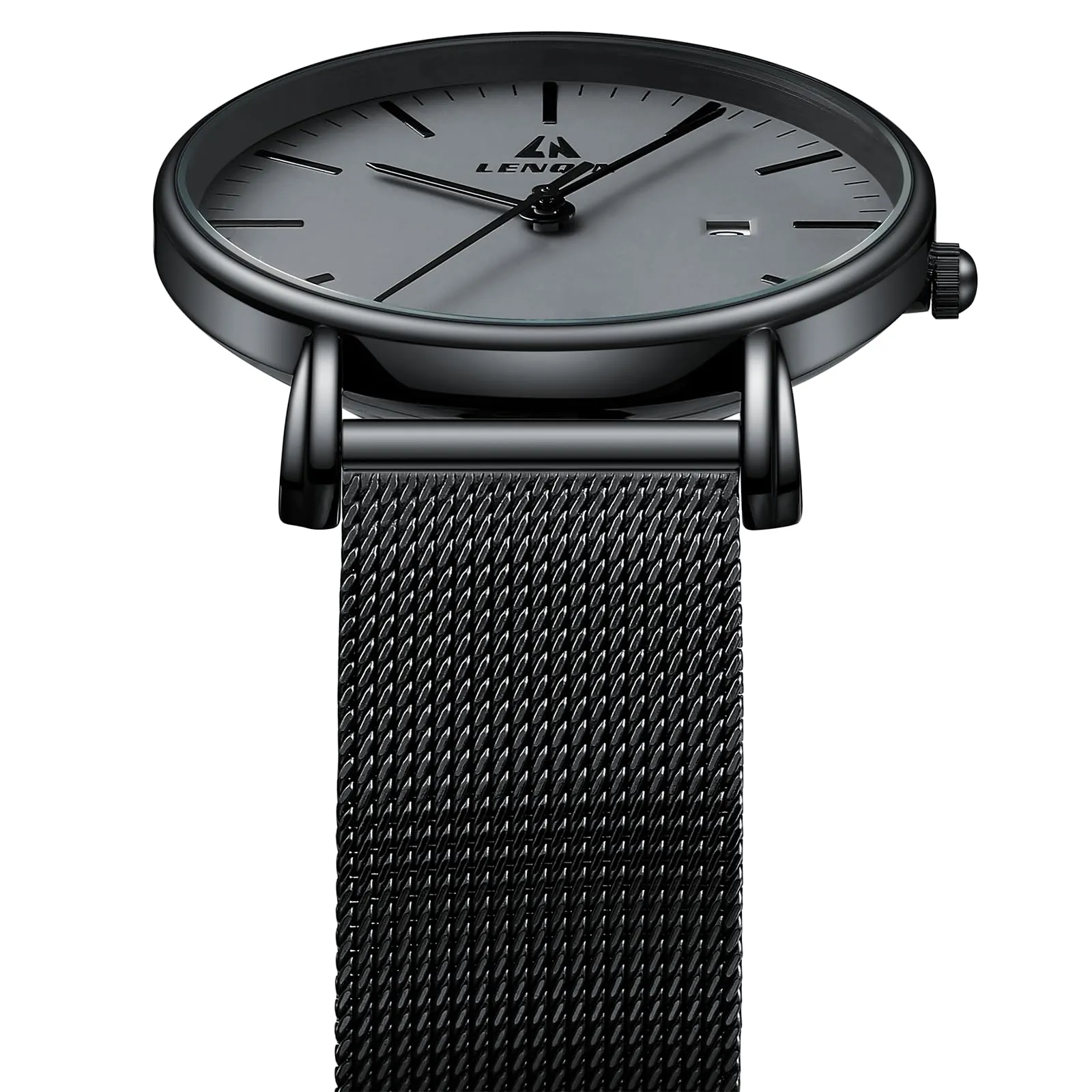 LN LENQIN Orologio Uomo Analogico Quarzo in Acciaio Inossidabile Impermeabile Business - immagine 4