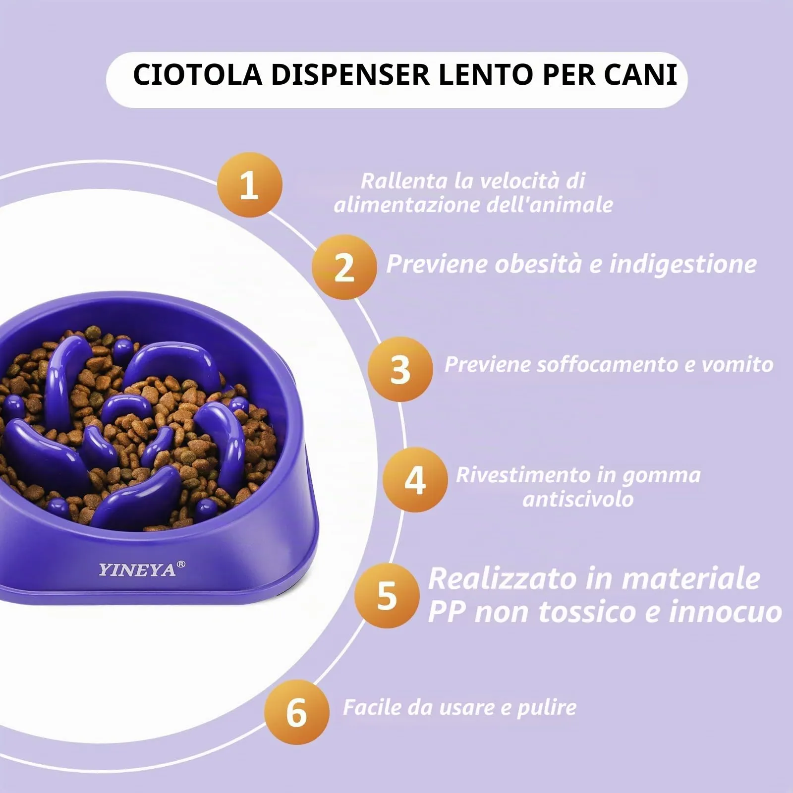 YINEYA Ciotola Anti Ingozzamento per Cani, 1 Pezzo - immagine 2