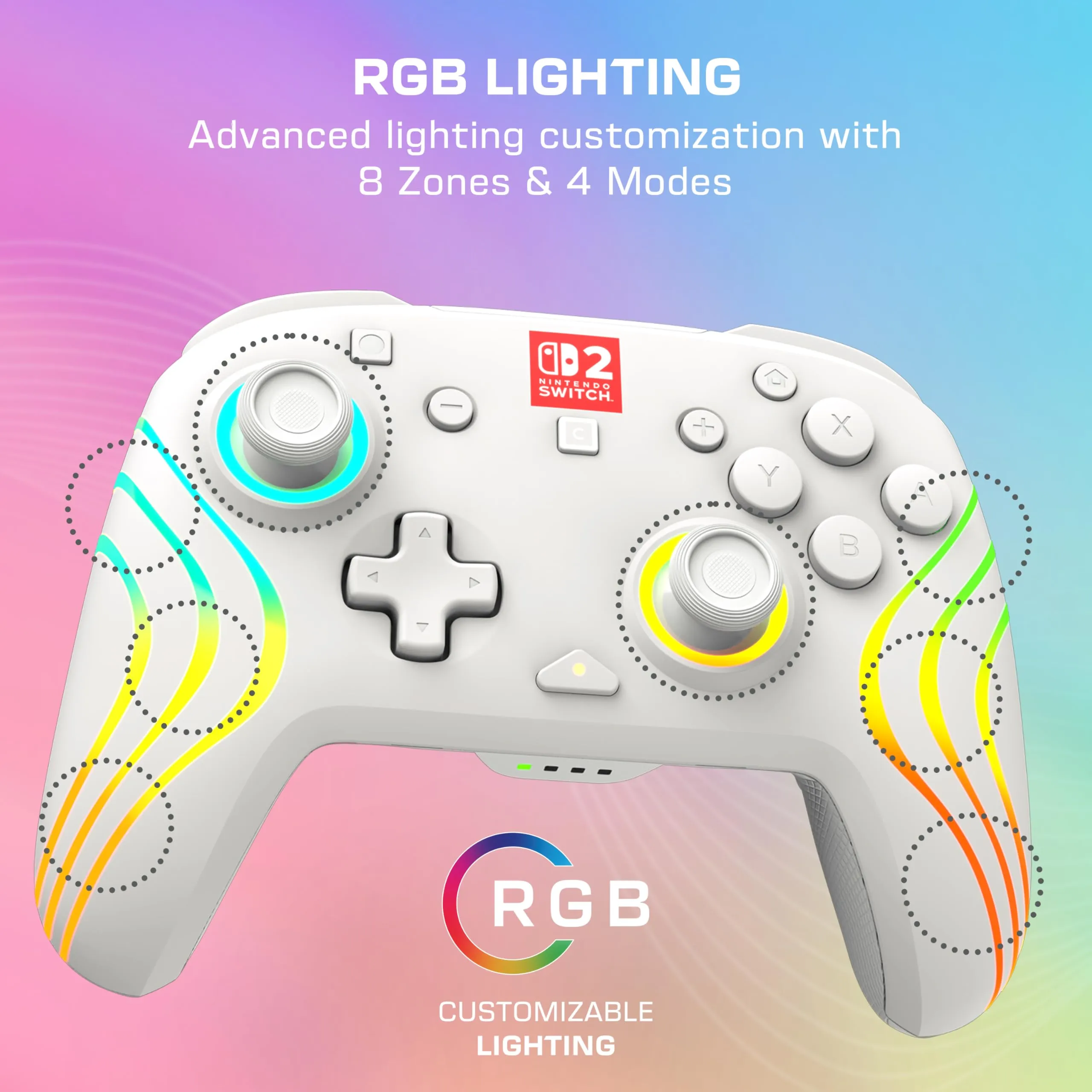 Turtle Beach Afterglow Bianco Wireless RGB Controller for Nintendo Switch 2 - immagine 4