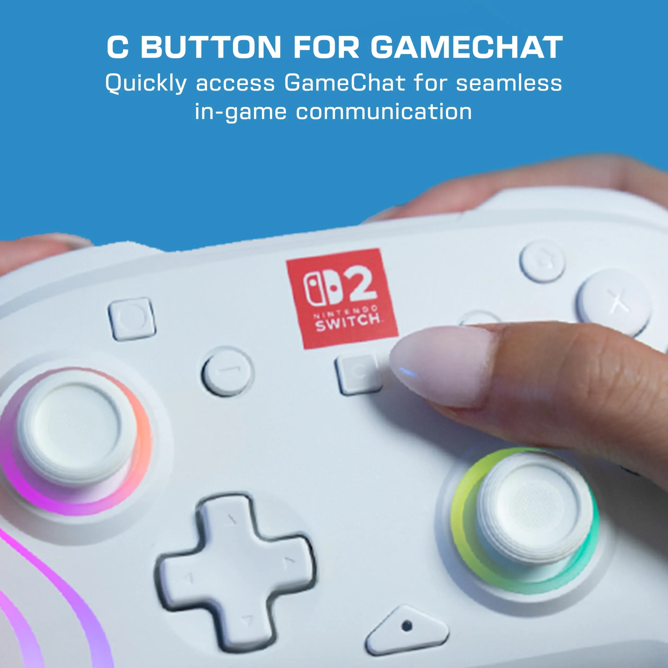 Turtle Beach Afterglow Bianco Wireless RGB Controller for Nintendo Switch 2 - immagine 5