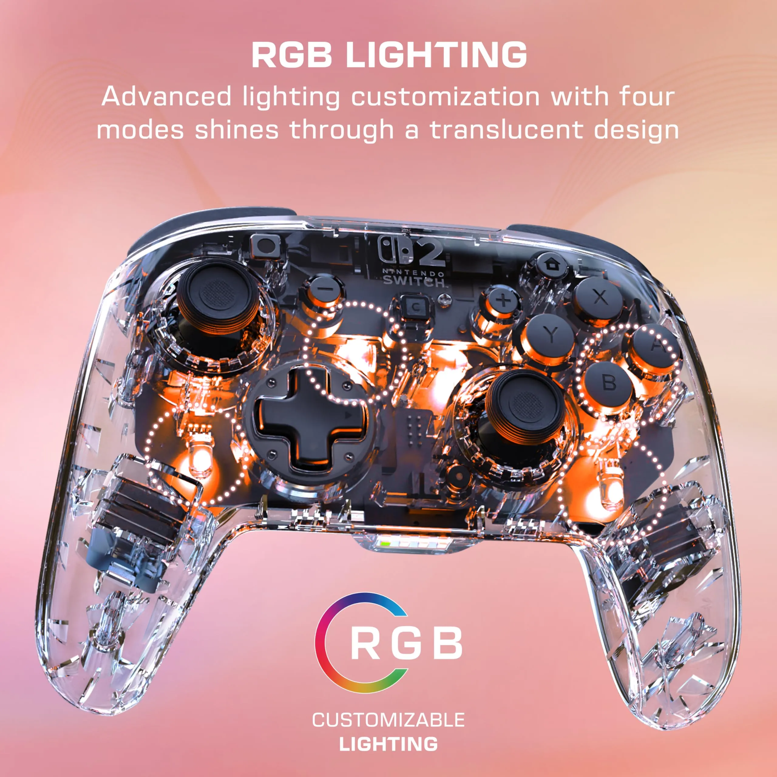 Turtle Beach Afterglow Chiaro Controller Wireless RGB per Nintendo Switch 2 - immagine 4