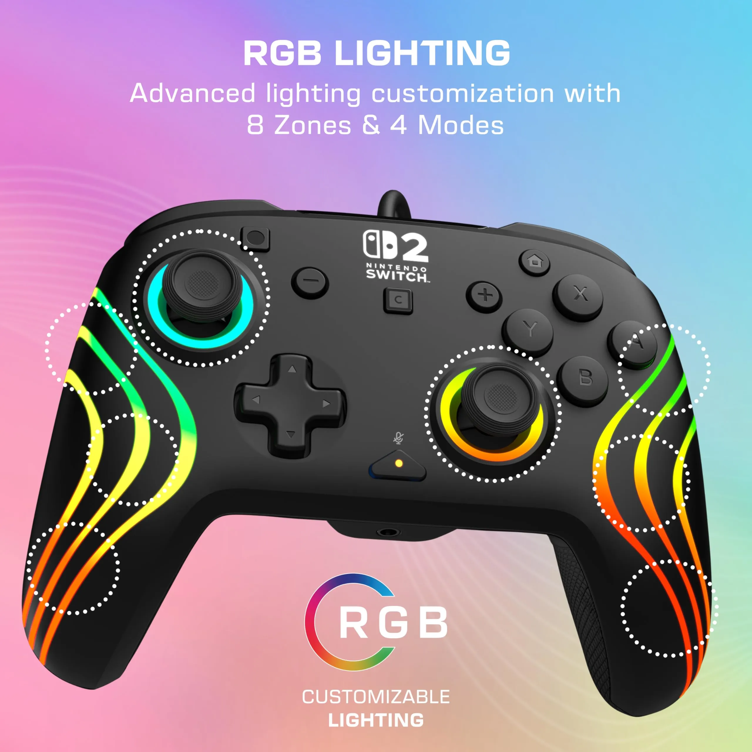 Turtle Beach Afterglow Nero Wired RGB Gaming Controller for Nintendo Switch 2 - immagine 3