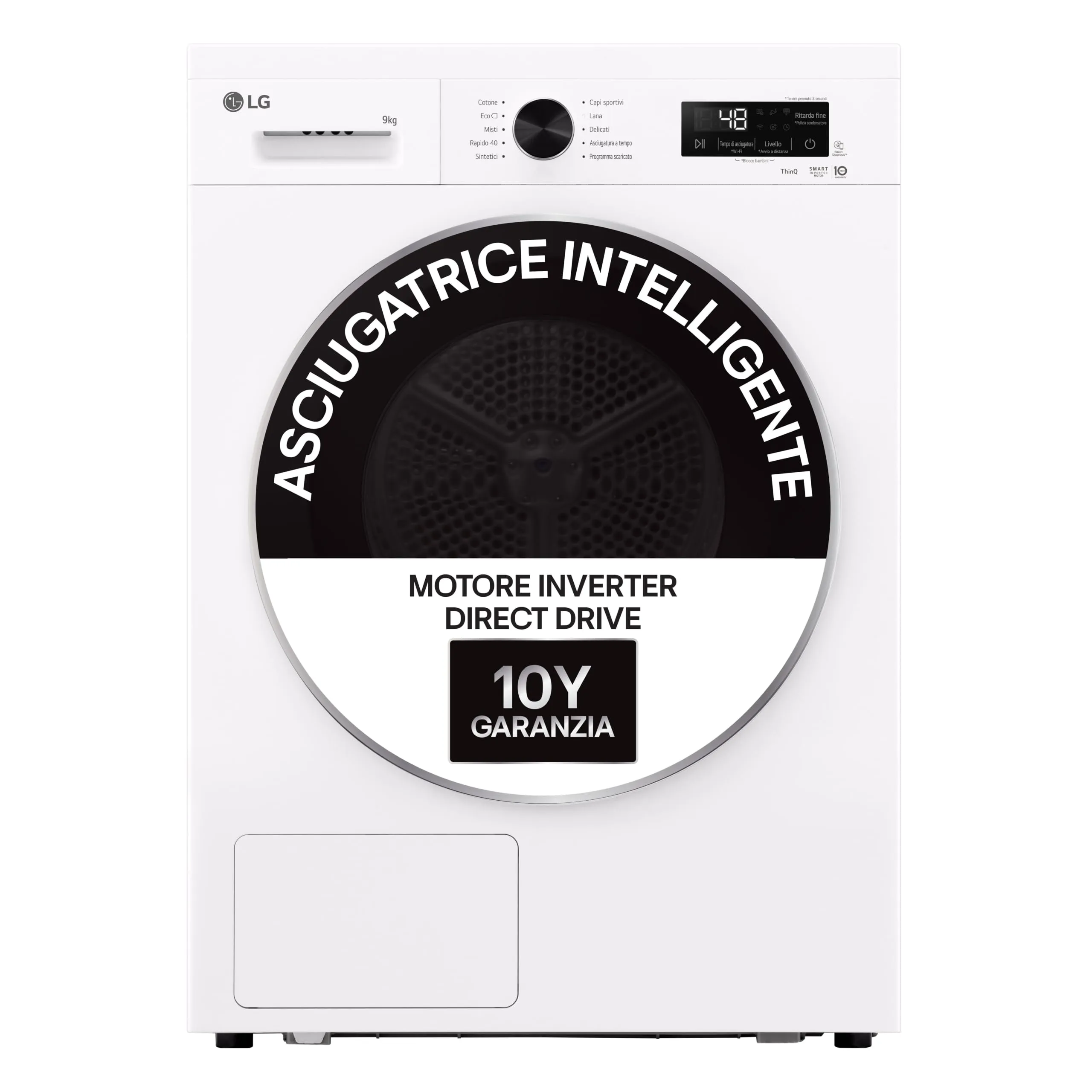 LG RNX1009NWK Asciugatrice 9 kg a Pompa di Calore Wi-Fi Bianco - immagine 2