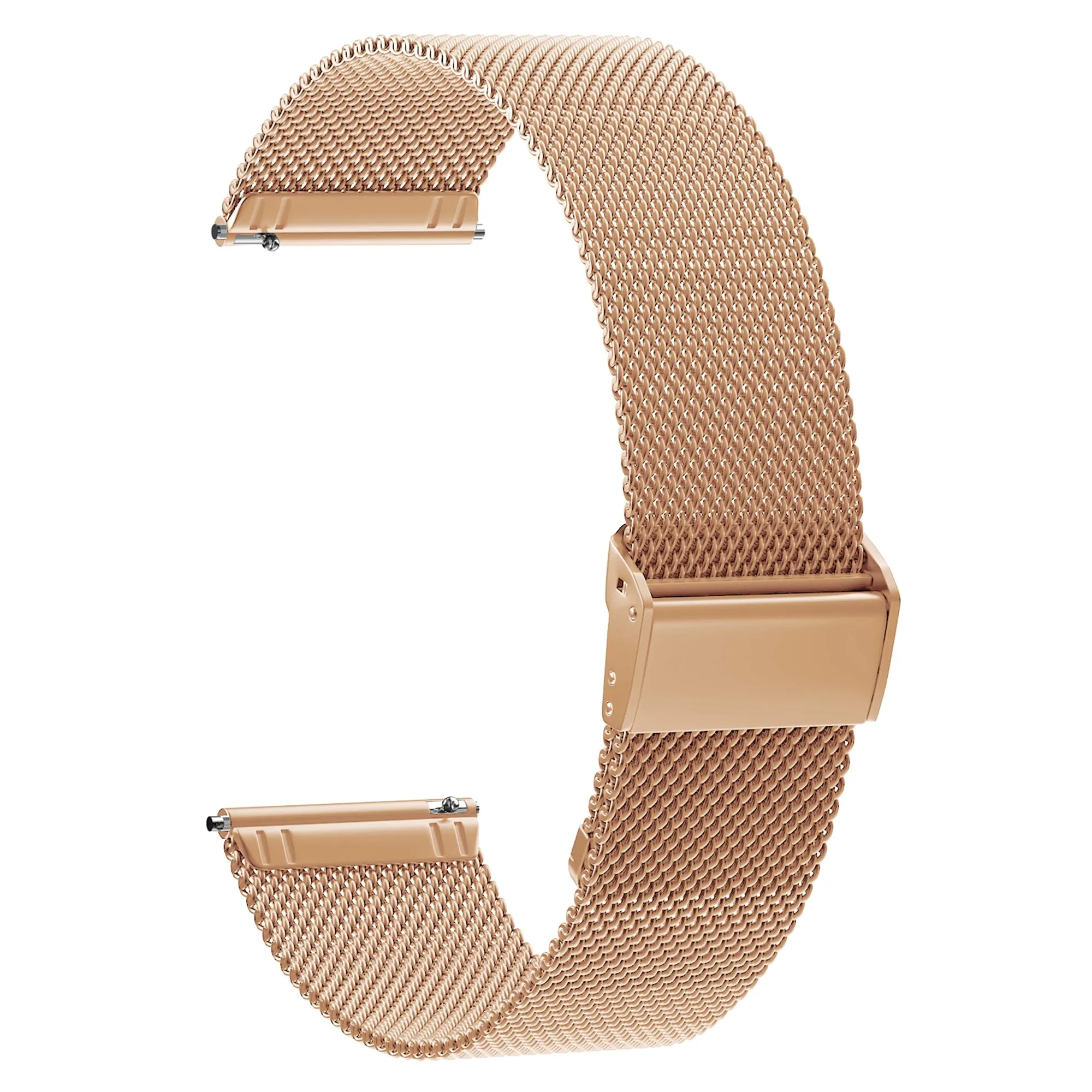 AidorMax Cinturino 22 mm in Acciaio Inossidabile a Maglia, Regolabile a Sgancio Rapido, Oro Rosa - immagine 1