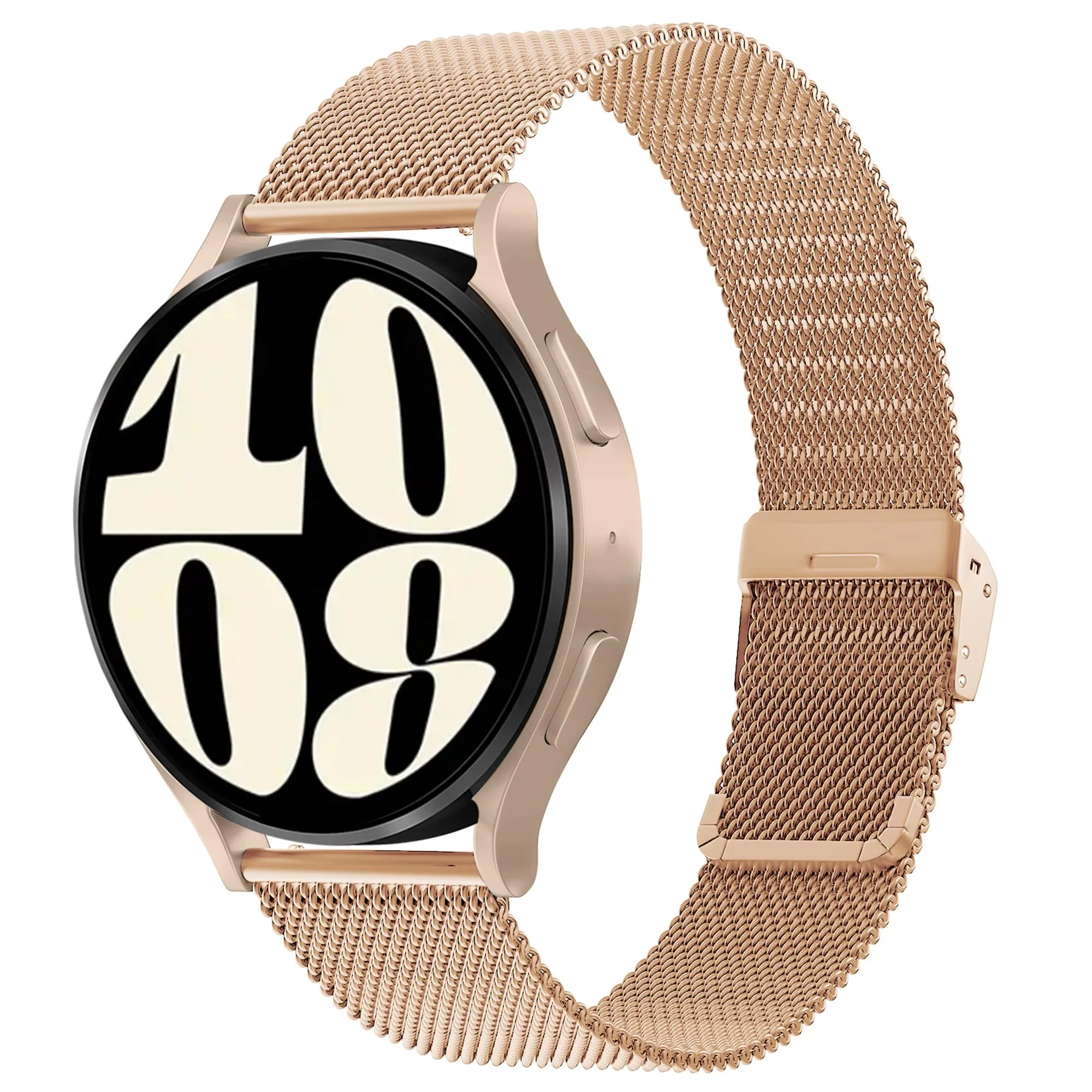 AidorMax Cinturino 22 mm in Acciaio Inossidabile a Maglia, Regolabile a Sgancio Rapido, Oro Rosa - immagine 2