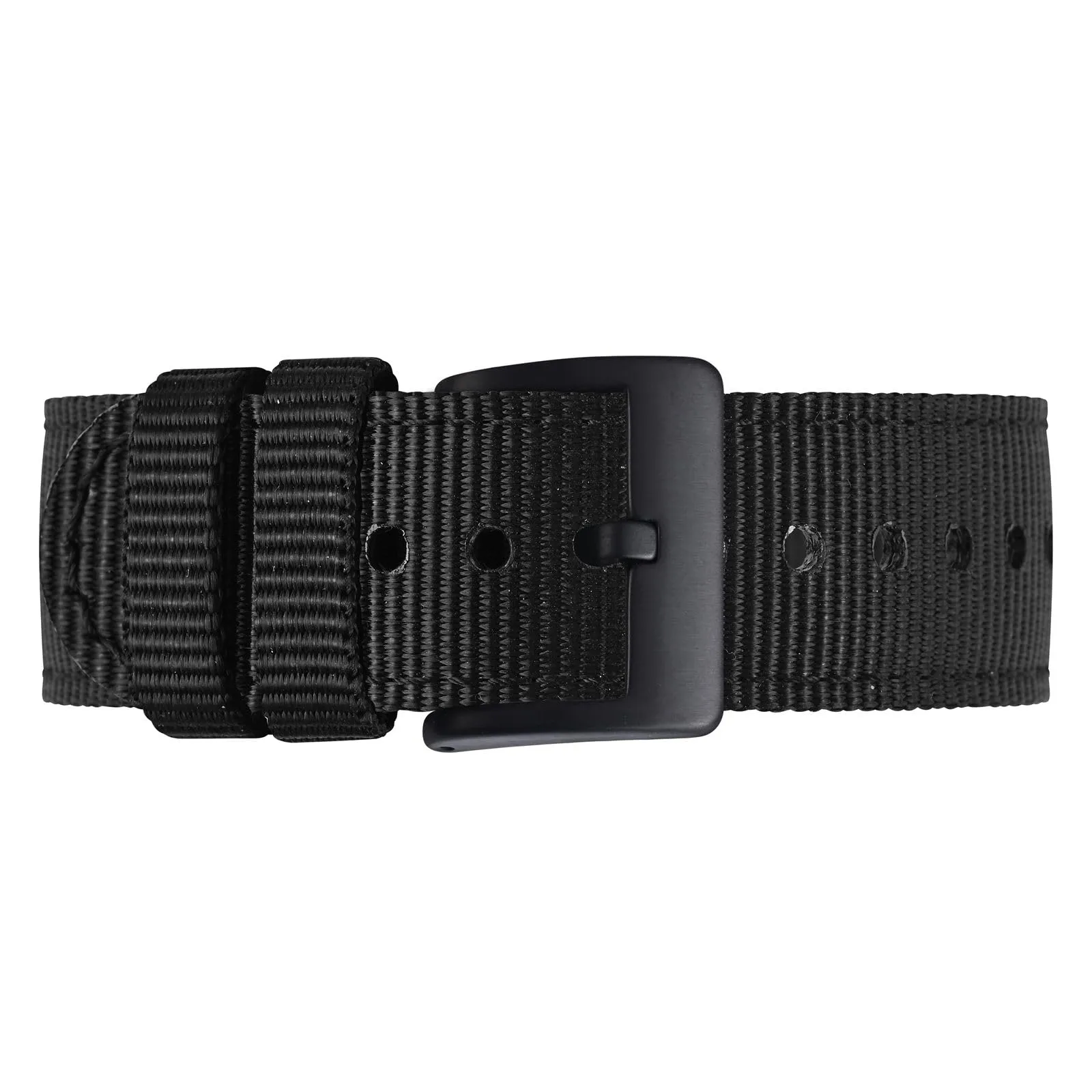 BISONSTRAP Cinturino in Nylon per Orologi Militari, Sgancio Rapido, Fibbia Spazzolata, 19mm, Nero - immagine 9