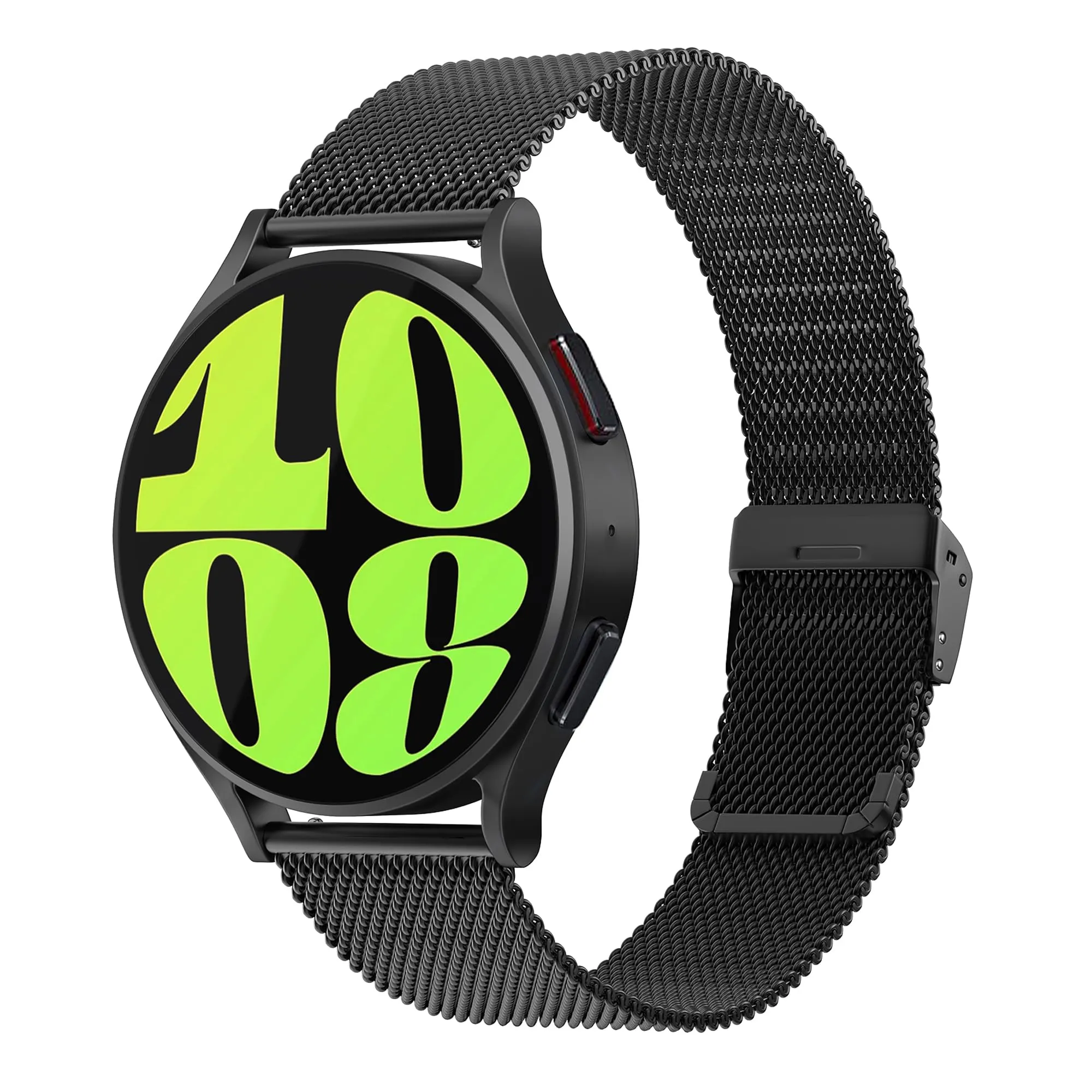 AidorMax Cinturino in Acciaio Inossidabile a Maglia 22 mm, Regolabile a Sgancio Rapido, Nero - immagine 2